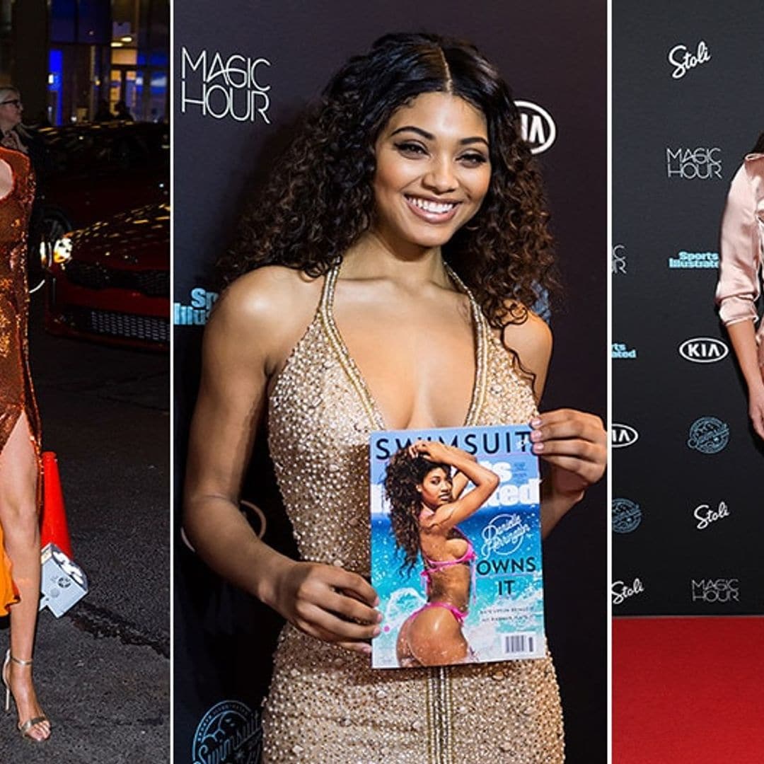 Cover girl Danielle Herrington leads the sizzling guest list at the Sports Illustrated Swimsuit launch party