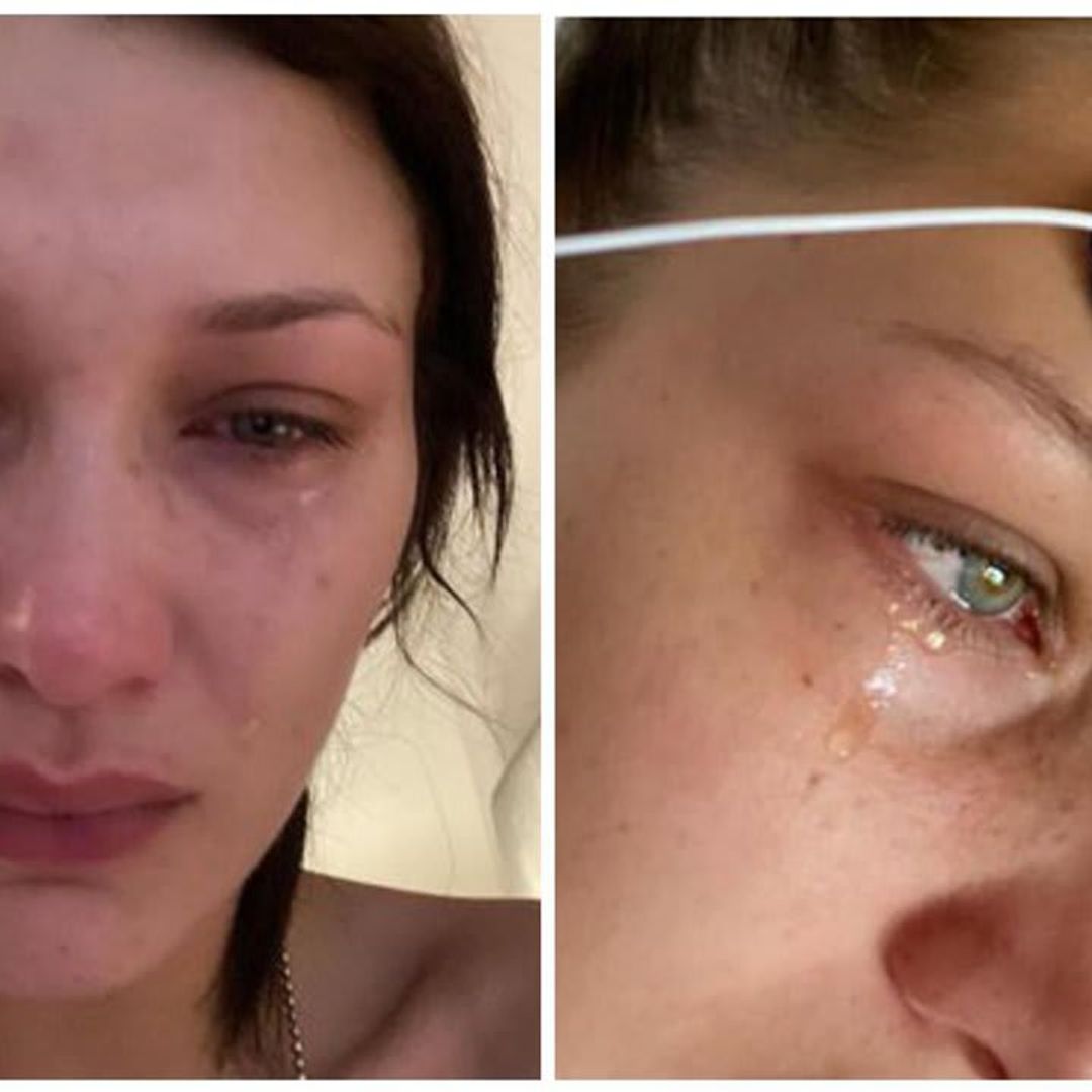 Bella Hadid shares 9 photos of her crying and tells fans ‘social media is not real’