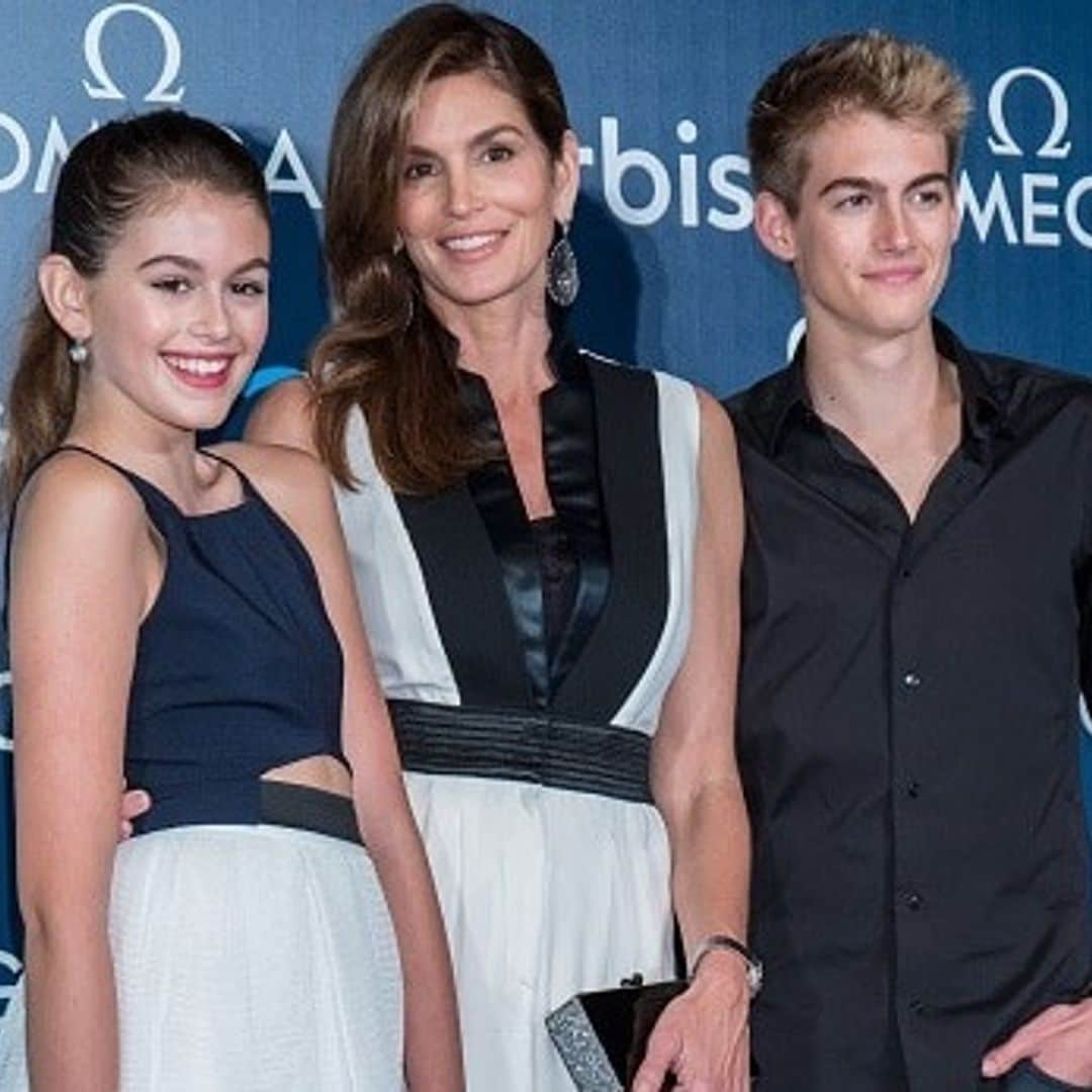 Cindy Crawford, look-alike daughter and son hit red carpet in Hong Kong