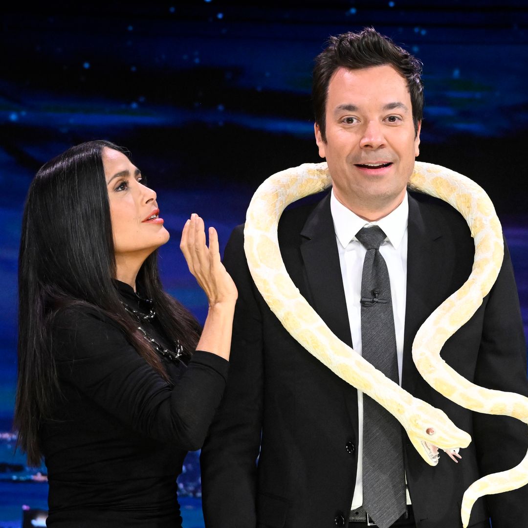 Salma Hayek teaches Jimmy Fallon how to dance with a snake; 'It looks like you need to go to the bathroom'