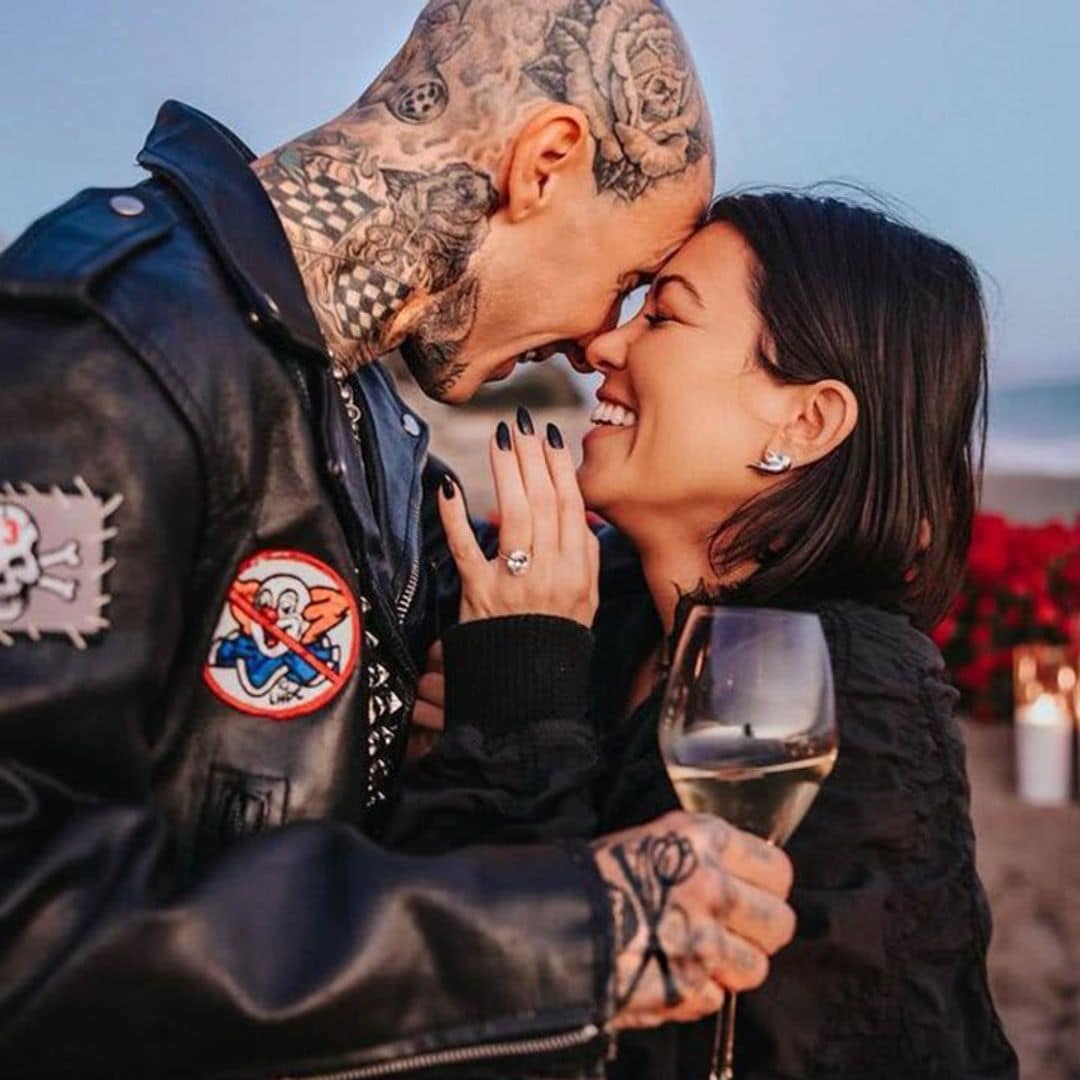 Kourtney Kardashian shares stunning photos of Travis Barker’s proposal and her huge ring