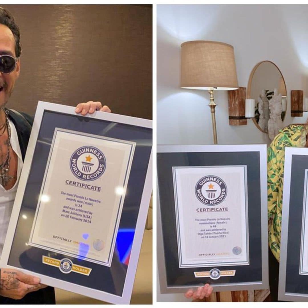 Olga Tañón and Marc Anthony awarded with GUINNESS WORLD RECORDS for most Premio Lo Nuestro nominations and winnings