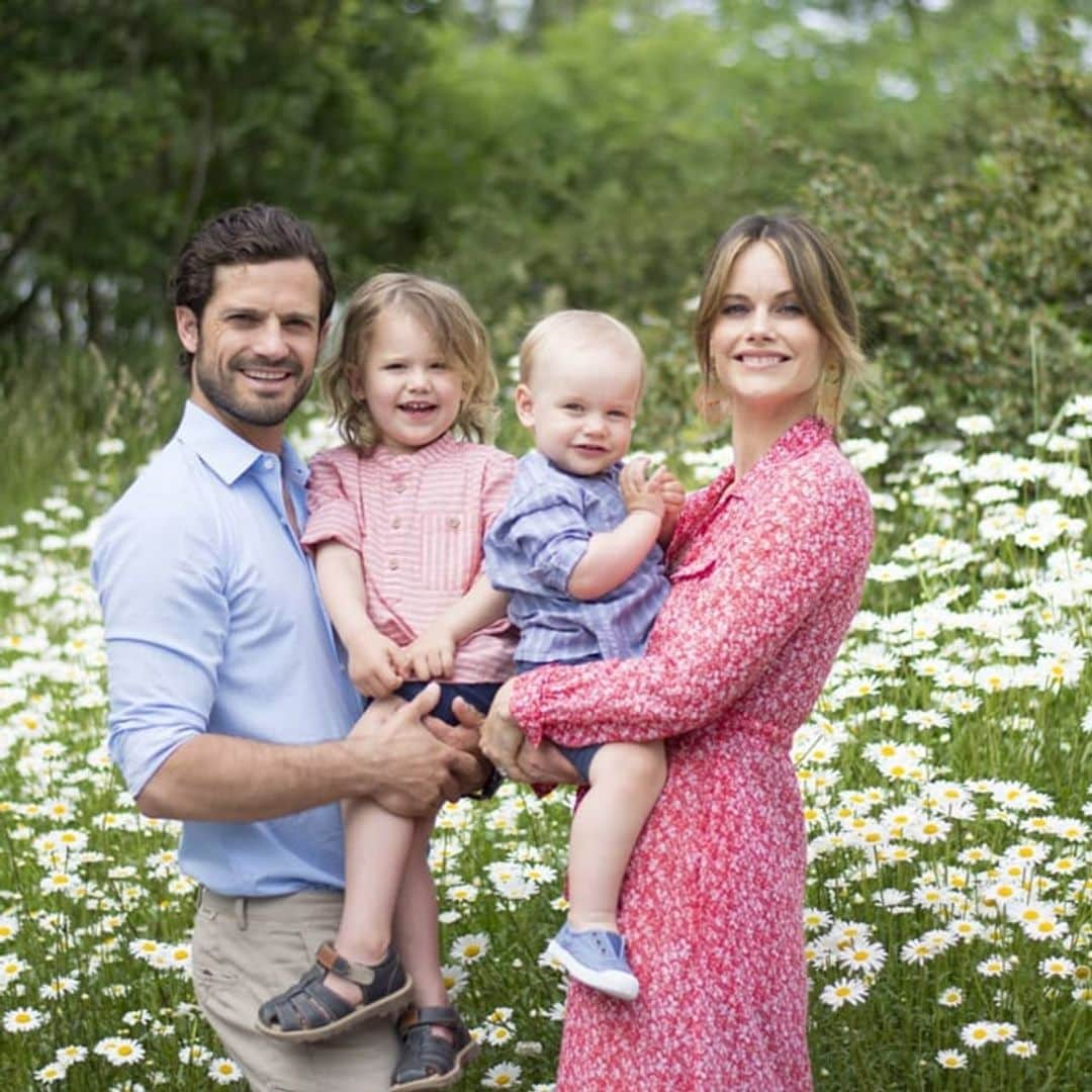 Prince Carl Philip and Princess Sofia's new family portrait looks out of a storybook