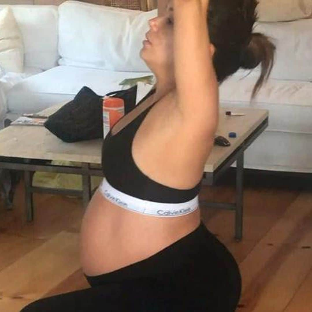 Eva Longoria and her baby bump do yoga in inspiring throwback video