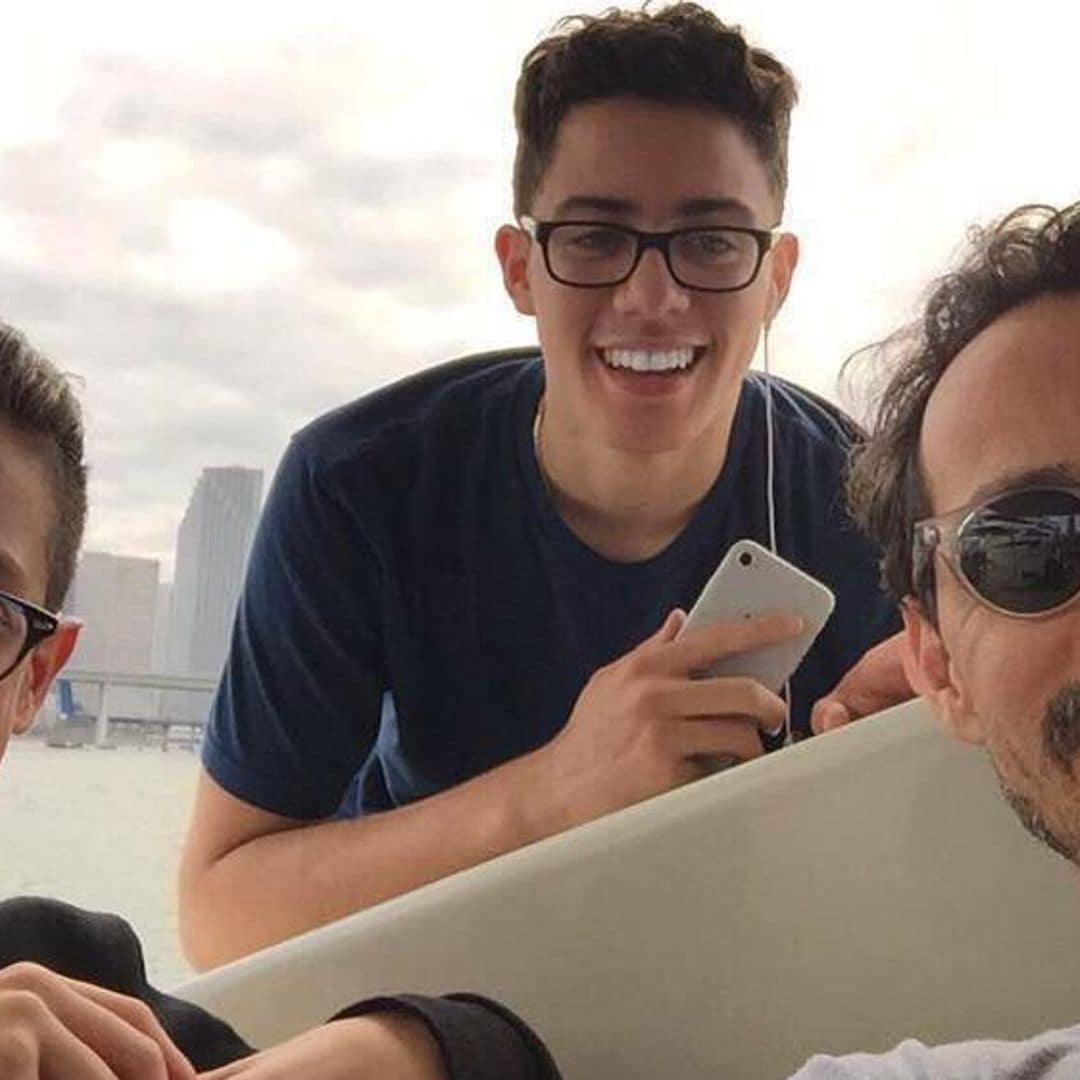 Marc Anthony’s son Ryan is his twin as his makes magic with his dad in the studio