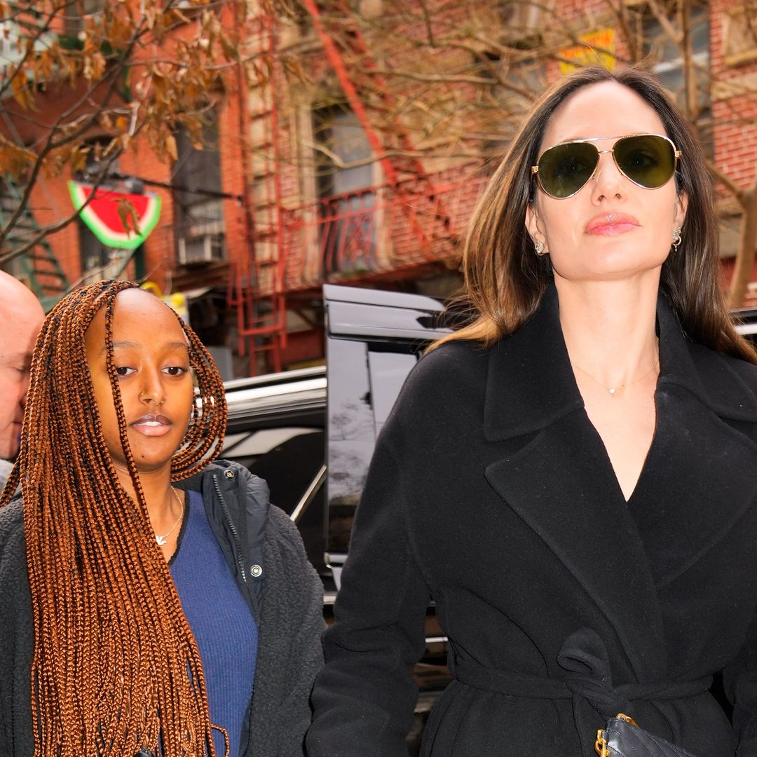 Angelina Jolie and daughter Zahara twinning with matching bags in Paris