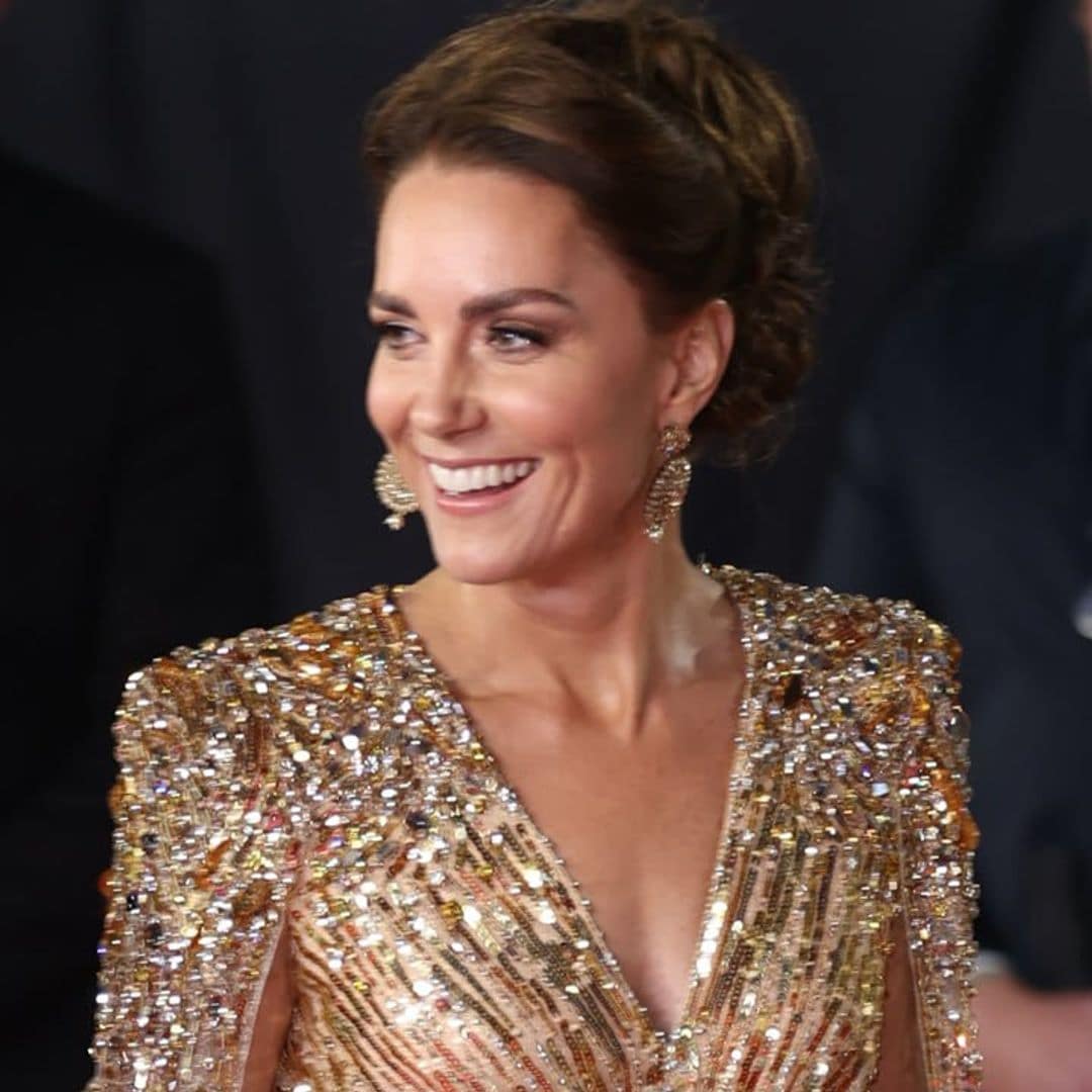 Kate Middleton looks glam in gold for royal double date night