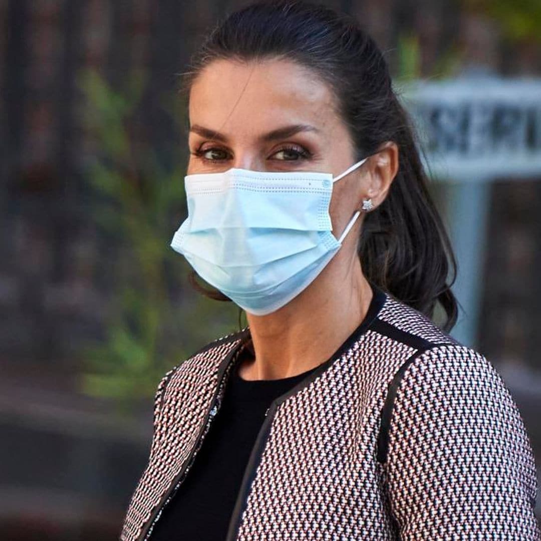 Queen Letizia switches up her go-to face mask for a special reason