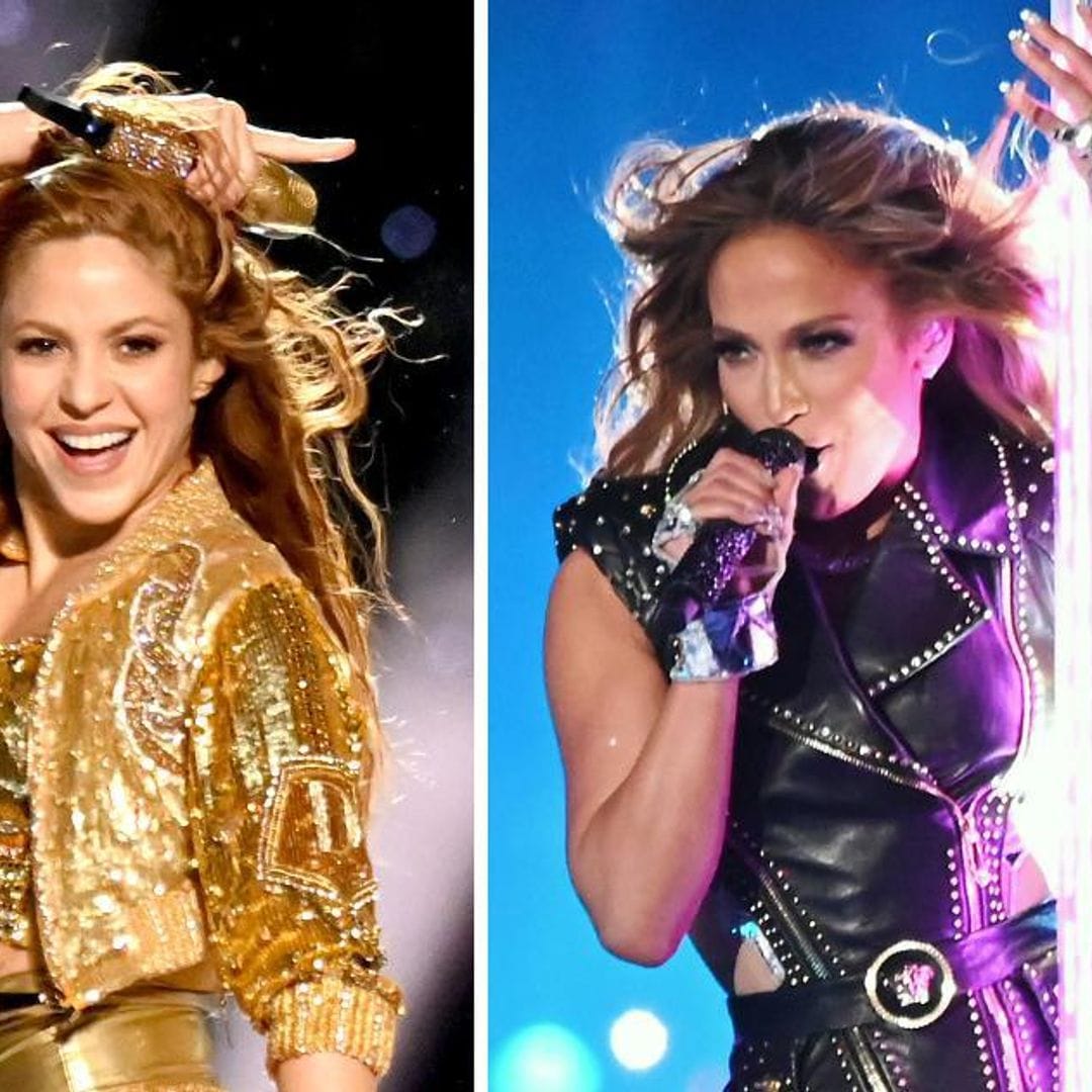 Thousands of crystals, feathers and fringe: JLo and Shakira’s custom Super Bowl looks