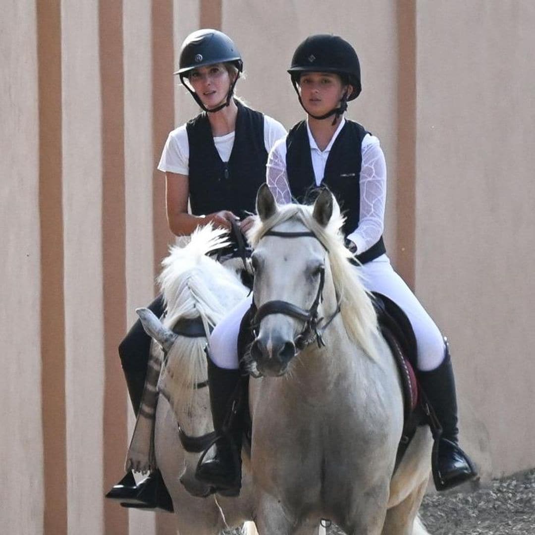 Ivanka Trump and her daughter Arabella ride horses in Spain