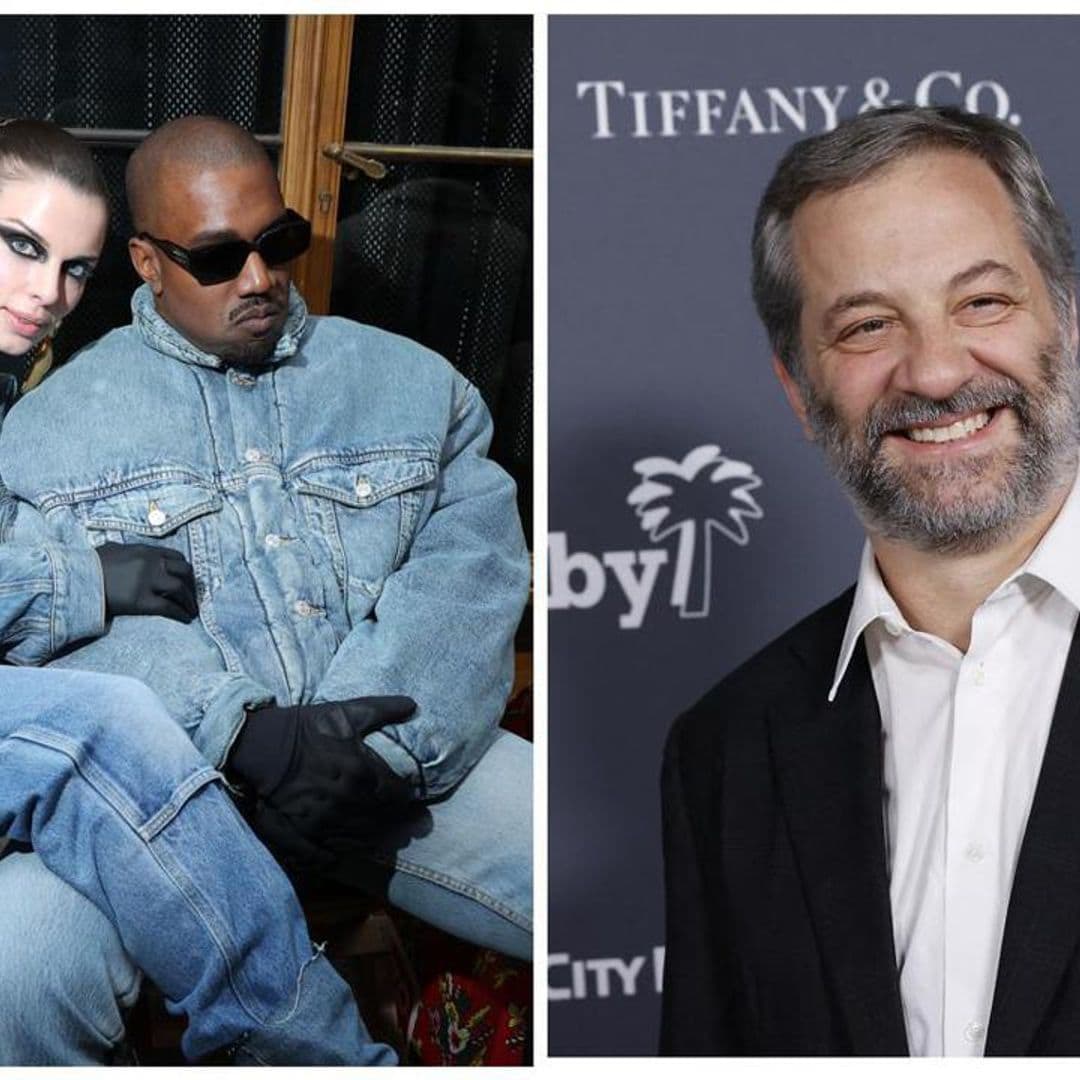 Julia Fox laughs at Judd Apatow’s jokes about Kanye West at the Super Bowl amid relationship troubles