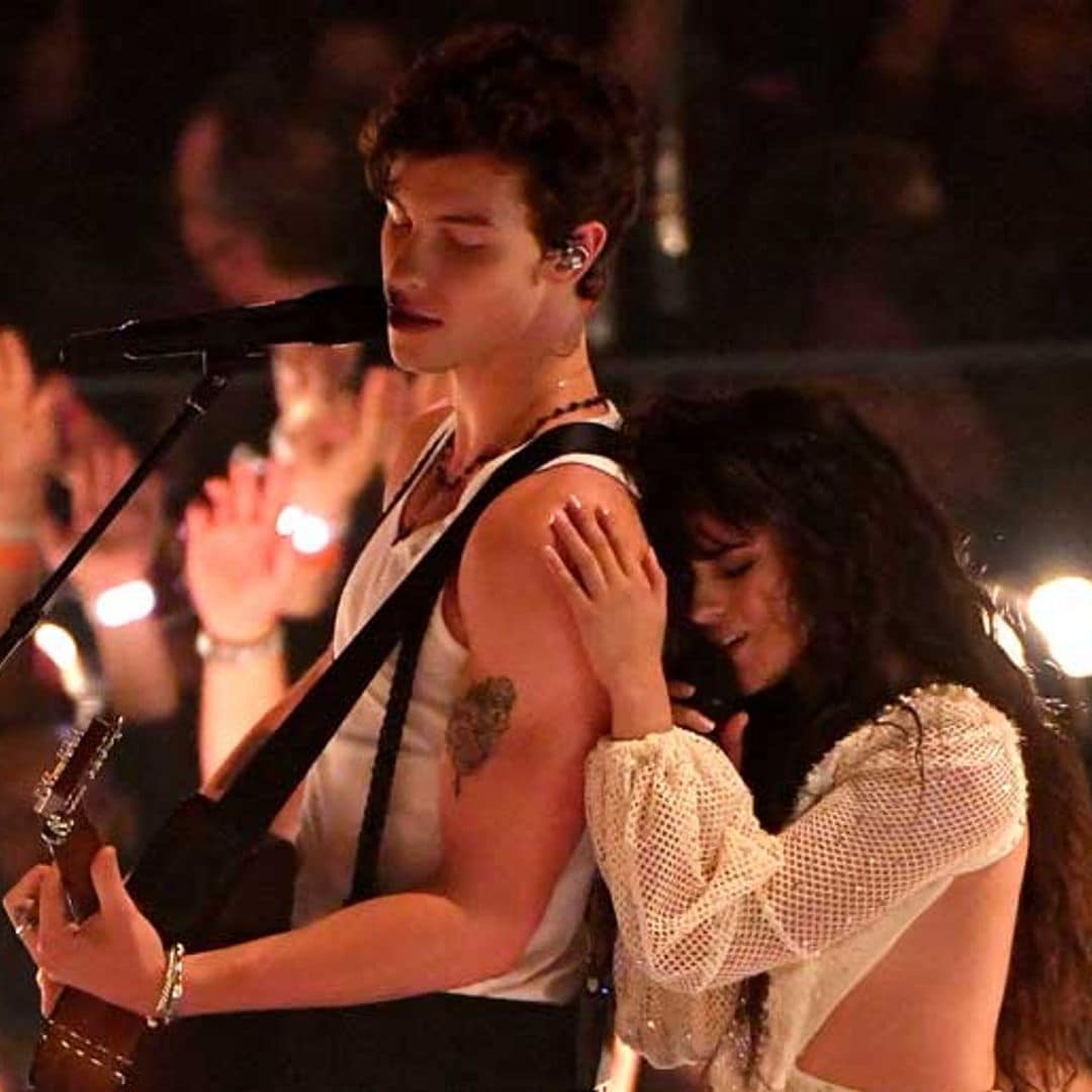 Camila Cabello and Shawn Mendes bring the PDA to the stage during Señorita performance