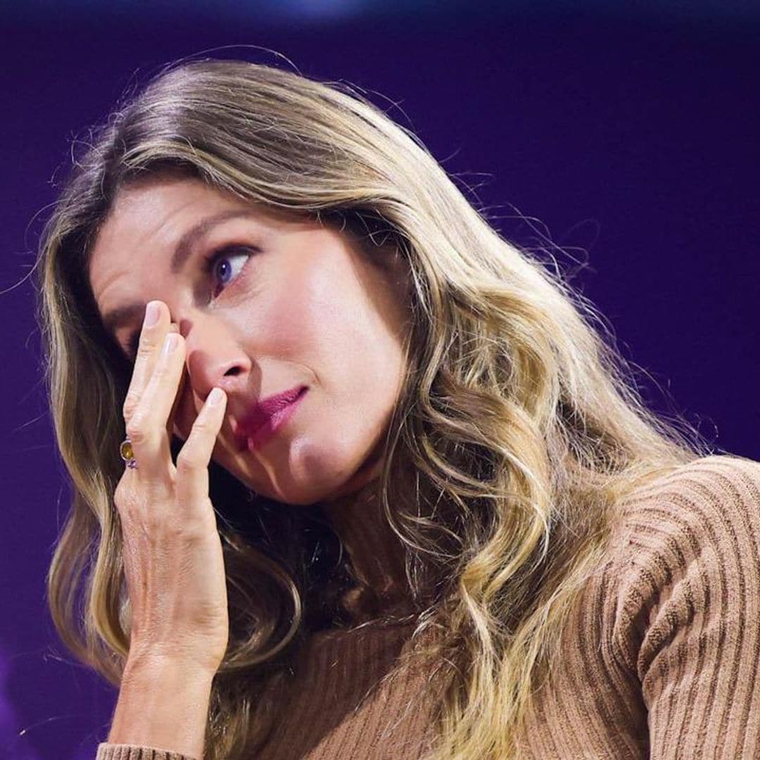 Gisele Bündchen fought back the tears while discussing her life and dreams during a lecture