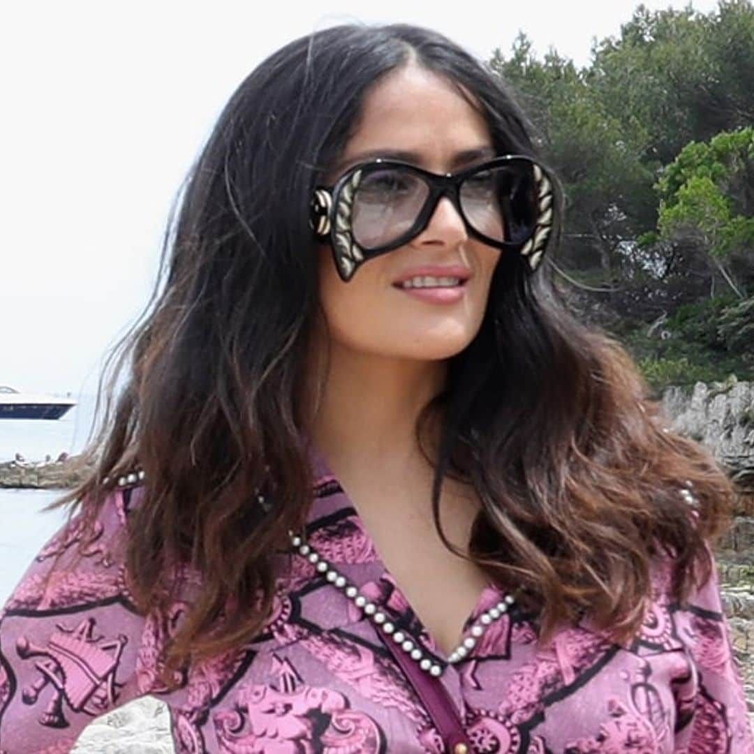 Salma Hayek takes a moment from her busy life to honor National Sunglasses Day