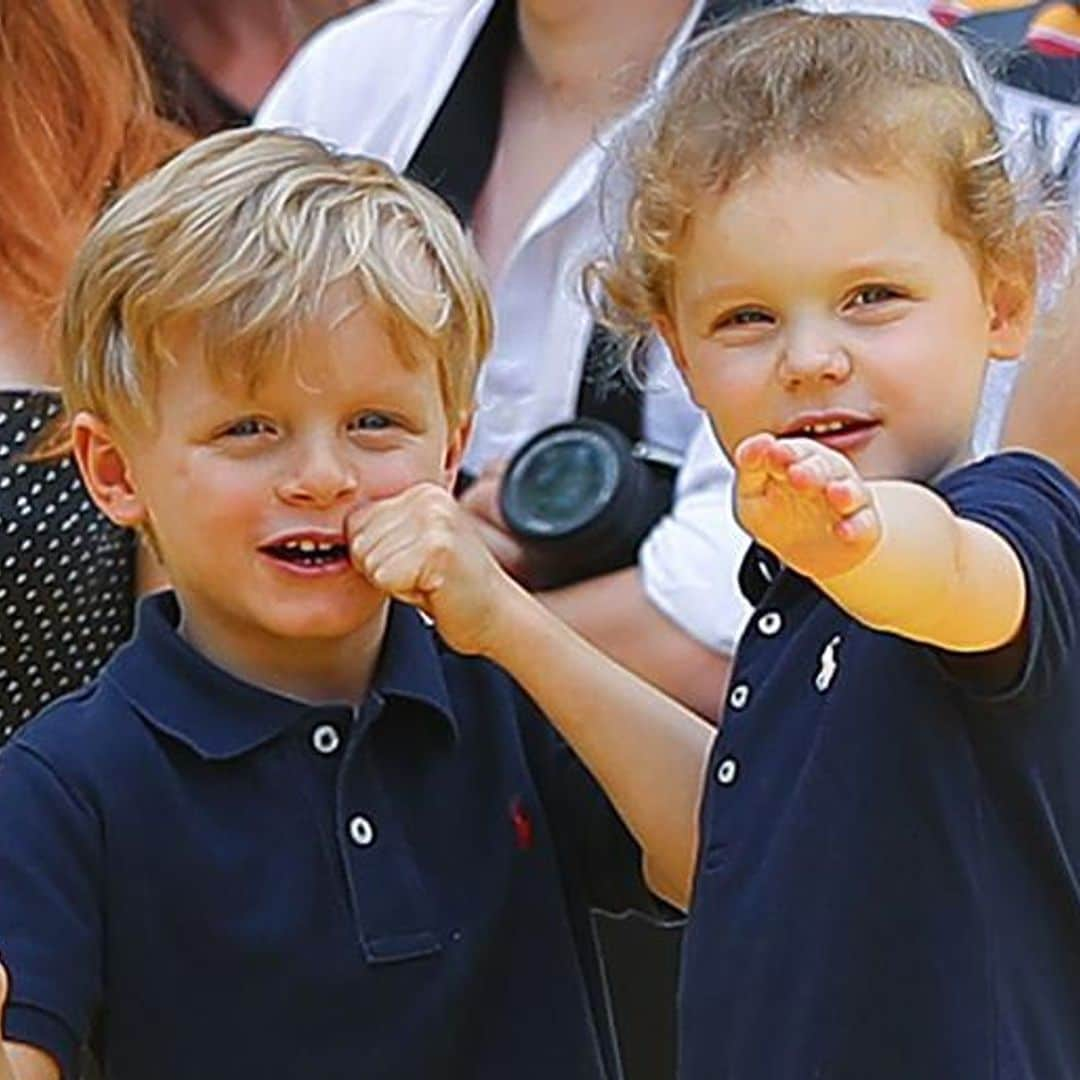 Princess Charlene marks twins Jacques and Gabriella's return to school with a personal photo