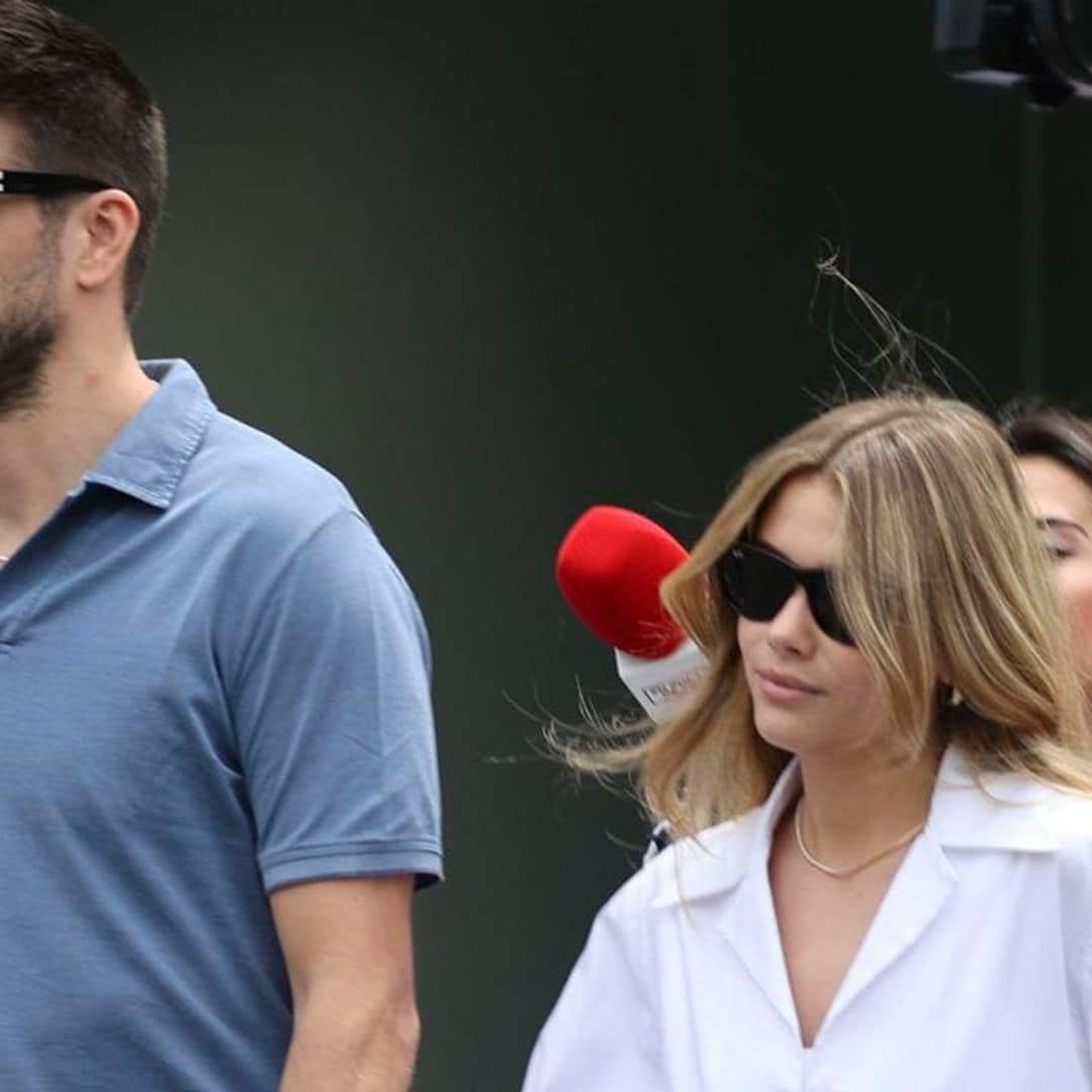 Gerard Piqué and Clara Chia arrive at court as they prepare to battle the paparazzi