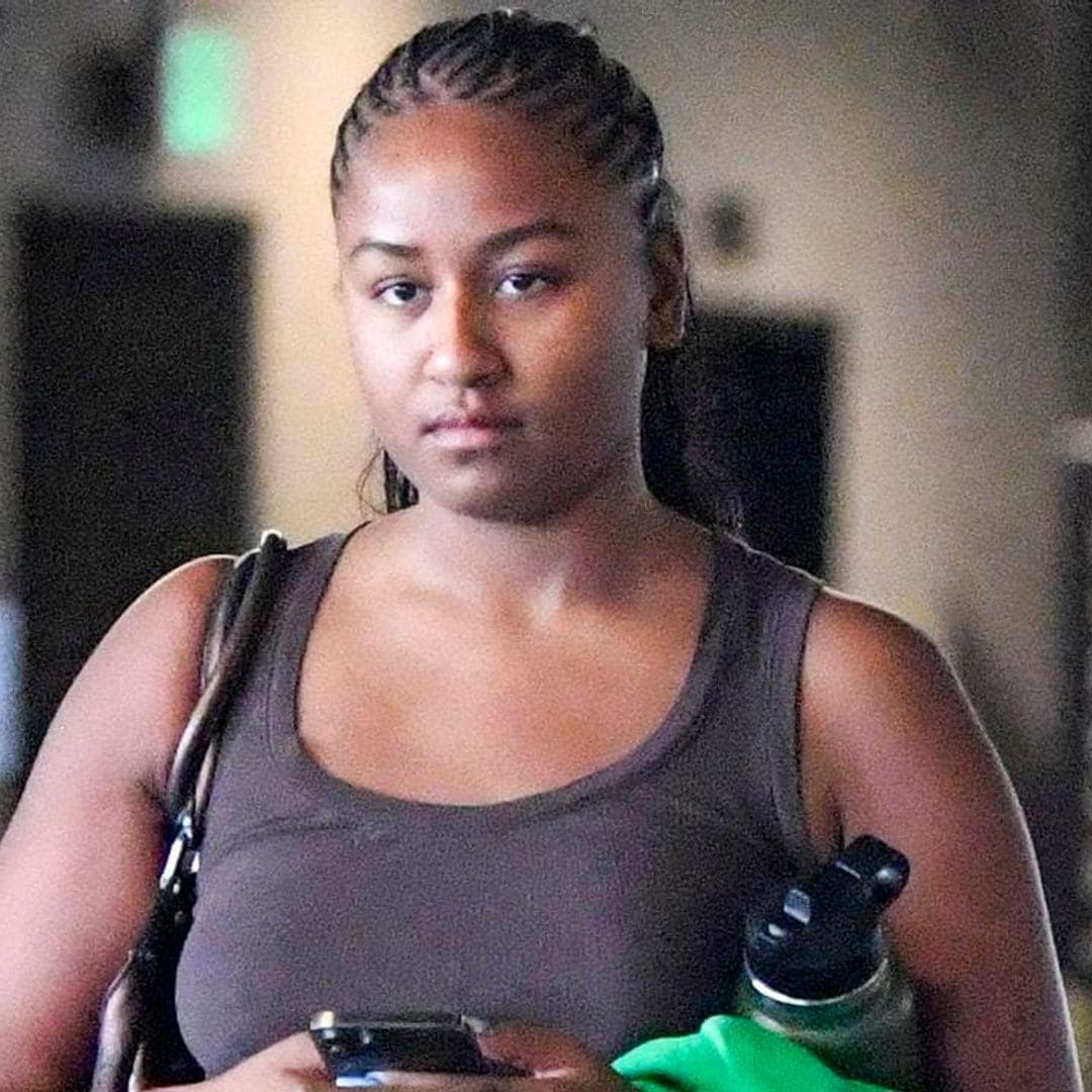 Sasha Obama practices self-care at the spa in an all-green sporty look