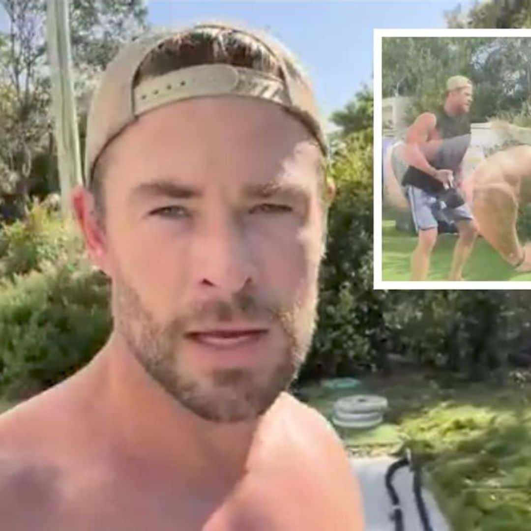 Chris Hemsworth works out hungover and motivates fans