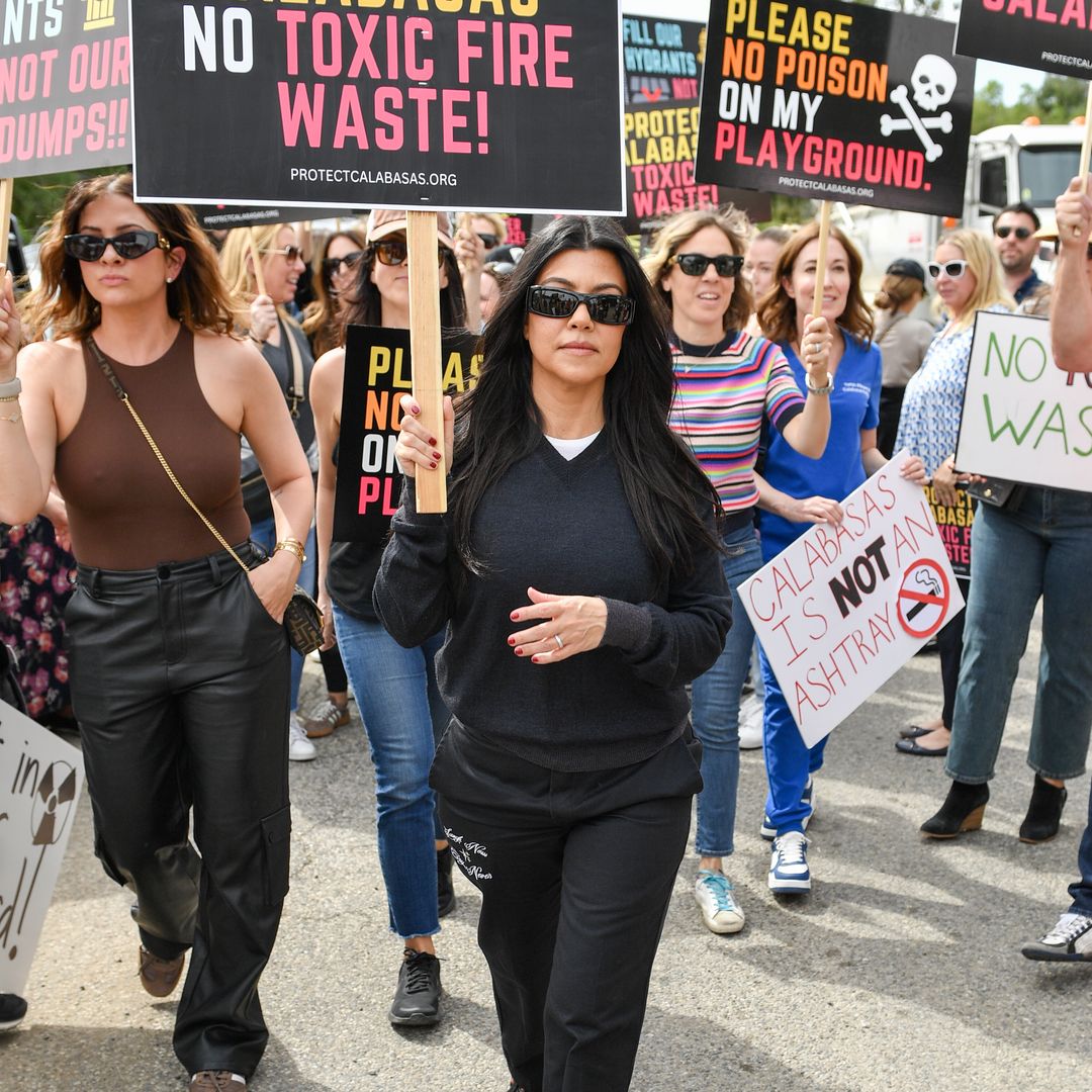 Kourtney Kardashian leads protest against Palisades fire debris 'dumped in her backyard'