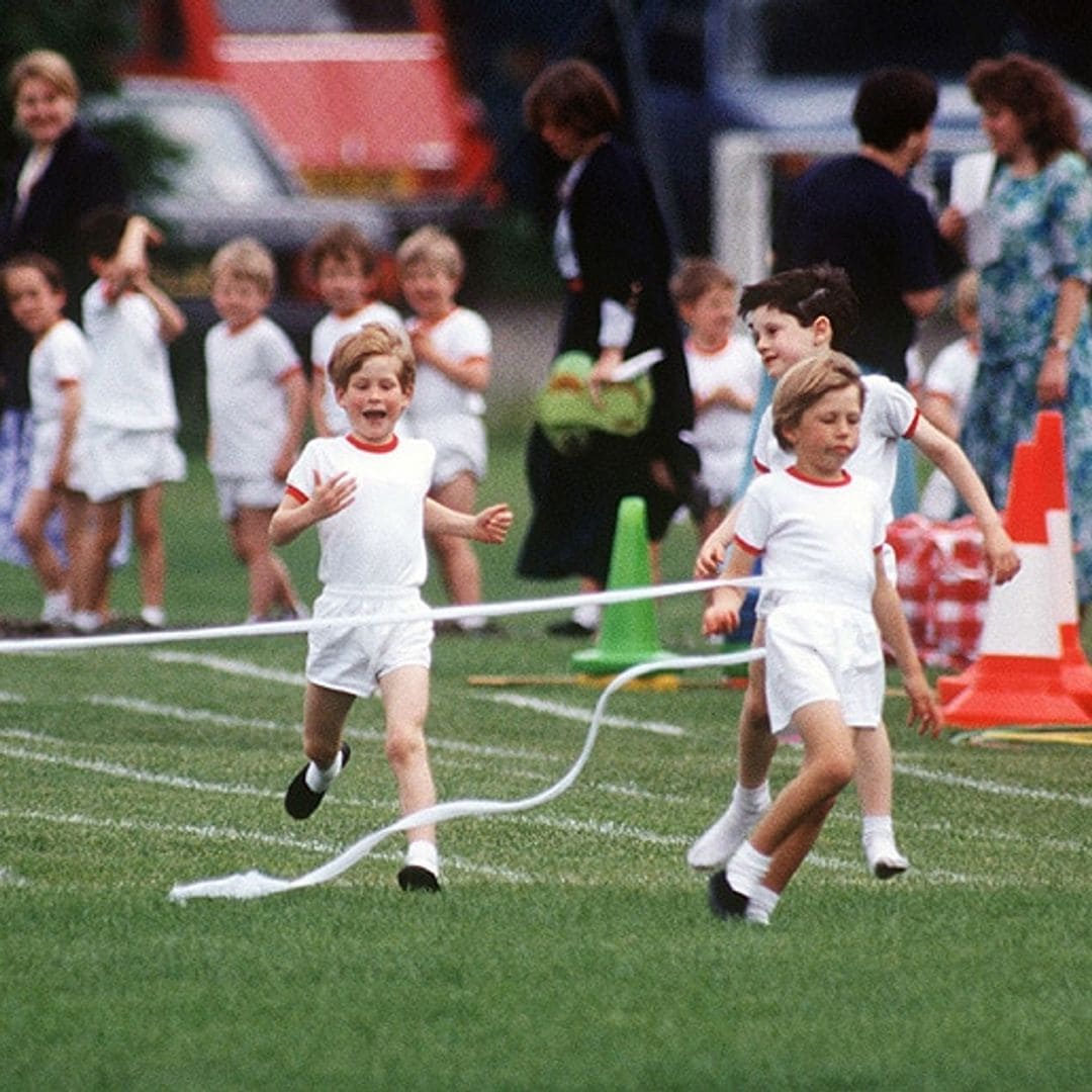 Watch Prince Harry and Princess Diana taking part in school field day