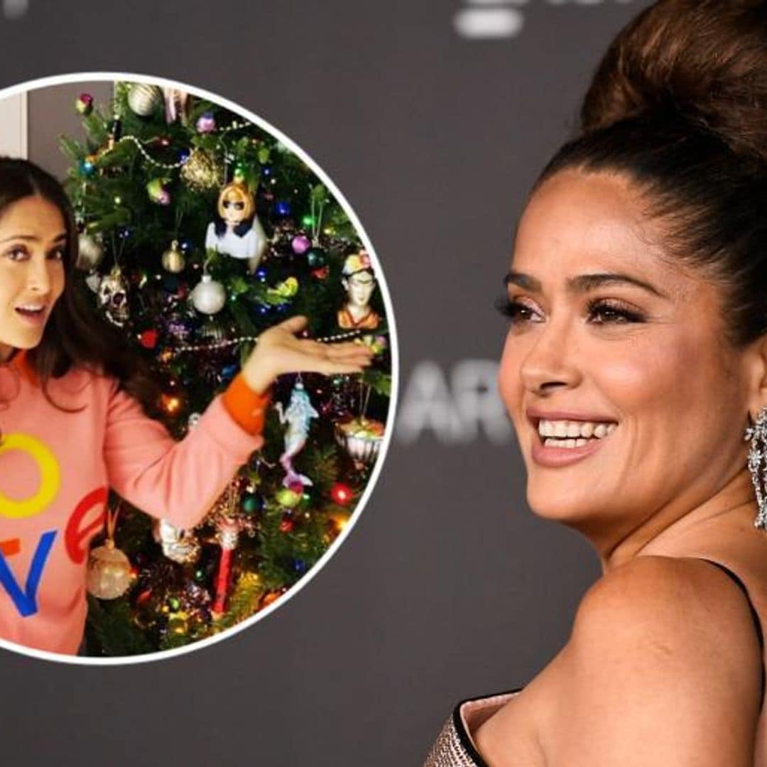 You won't believe what's on Salma Hayek's Christmas tree