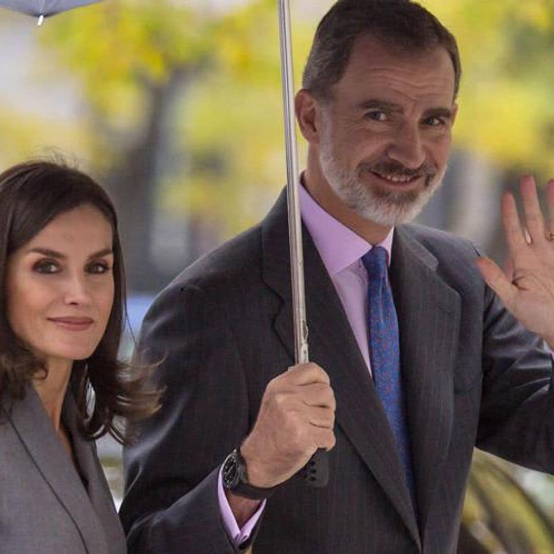 Queen Letizia and King Felipe share rare PDA moment in Madrid