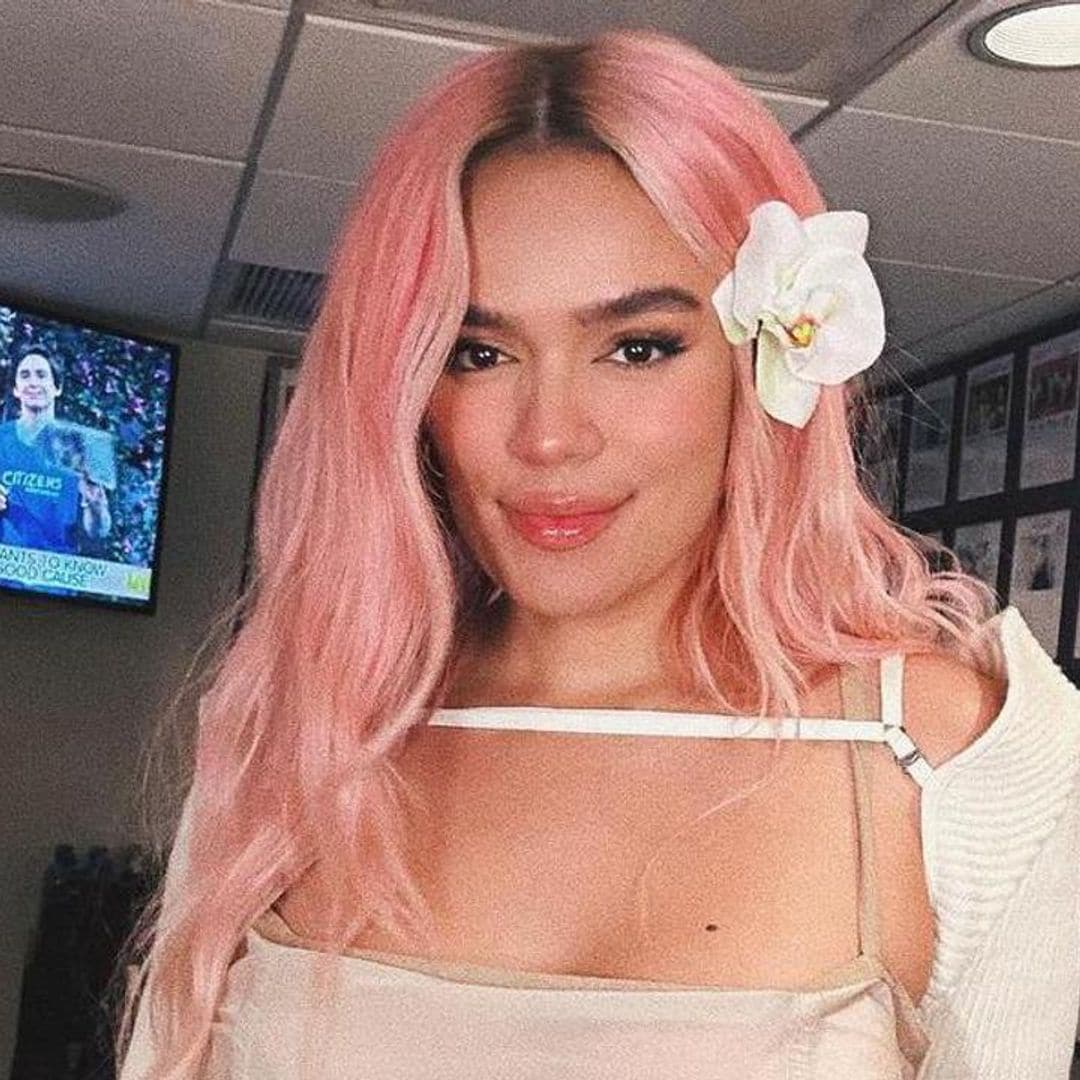 Karol G’s latest hair transformation embraces a softer pastel pink