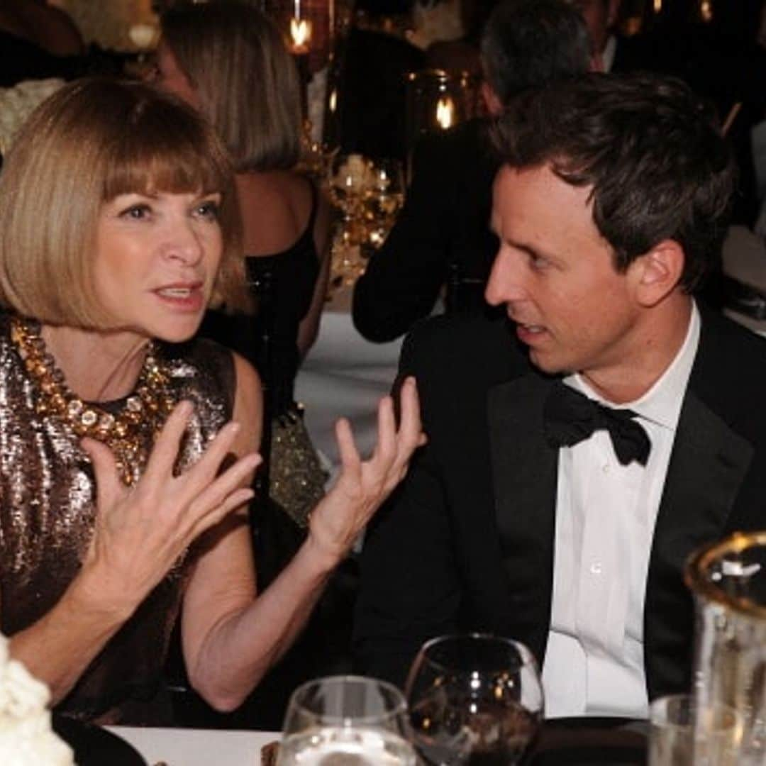 Anna Wintour makes Seth Meyers cry in new 'Late Night' video