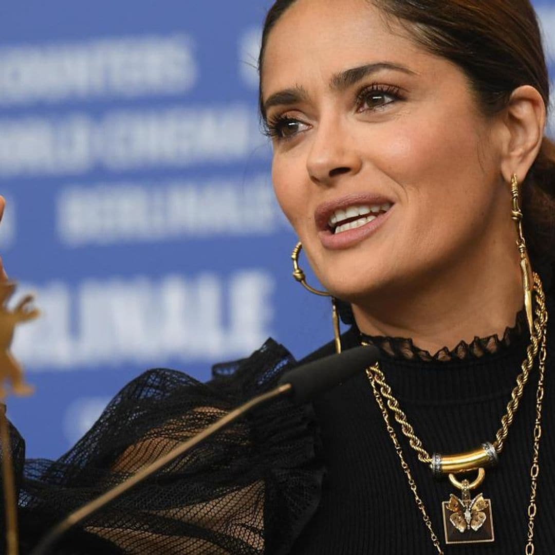 Salma Hayek just wore amazing chunky gold butterfly jewelry and now we want to, too