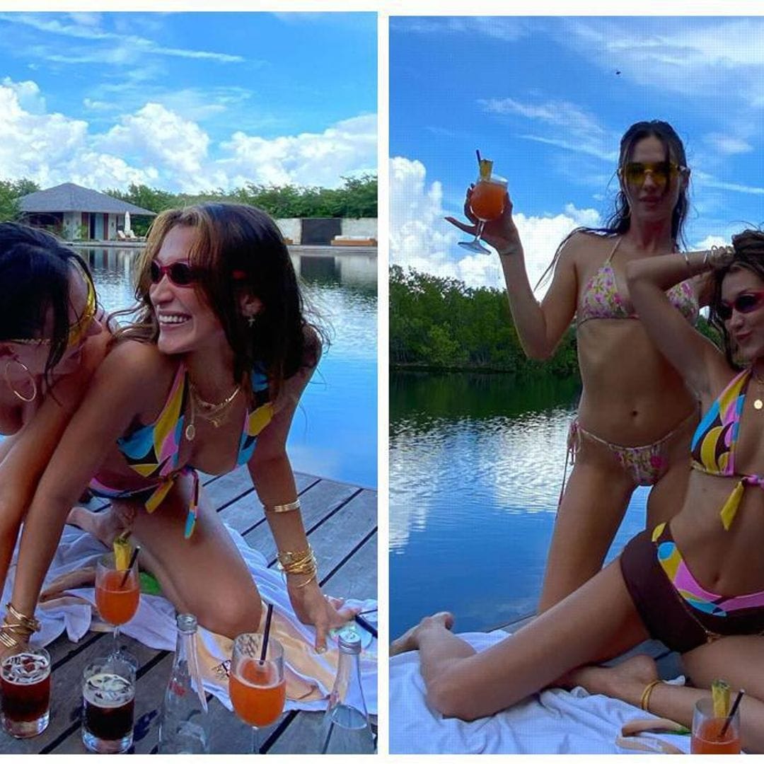 Bella Hadid celebrates her birthday in a colorful bikini