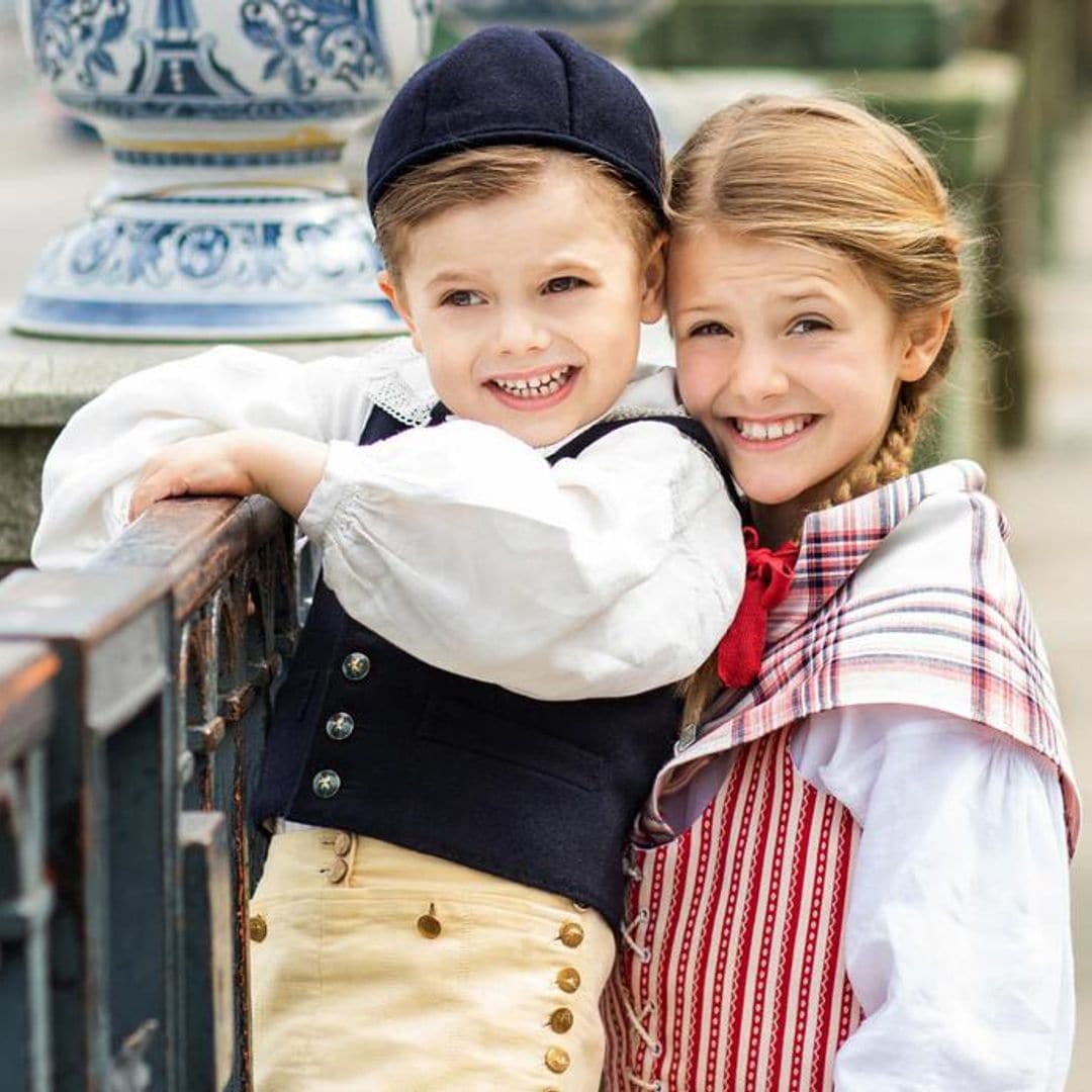 Princess Estelle shows off new dress while Prince Oscar is the cutest in his costume for Sweden’s National Day