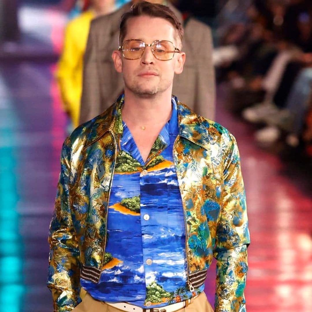 See new dad Macaulay Culkin walk in Gucci’s star-studded runway show