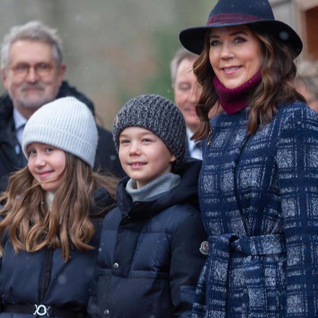 Crown Princess Mary and twins feed penguins at zoo—Watch!