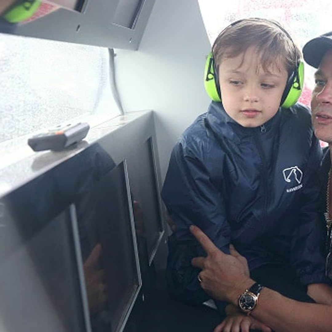 Brad Pitt takes son Knox to the MotoGP British Grand Prix