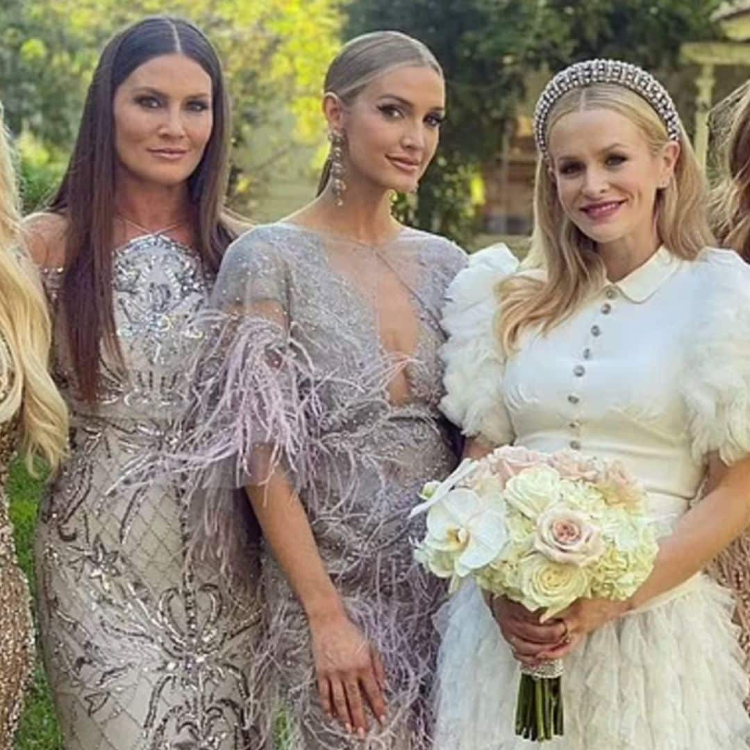 Ashlee and Jessica Simpson look gorgeous as bridesmaids for friend’s wedding