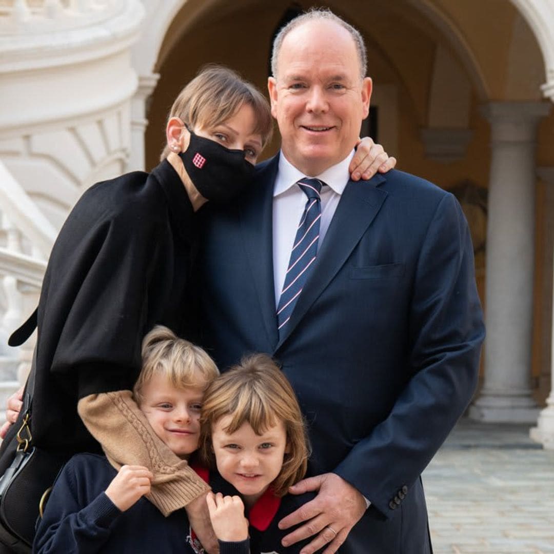 Princess Charlene shares illustrated Christmas portrait of her family