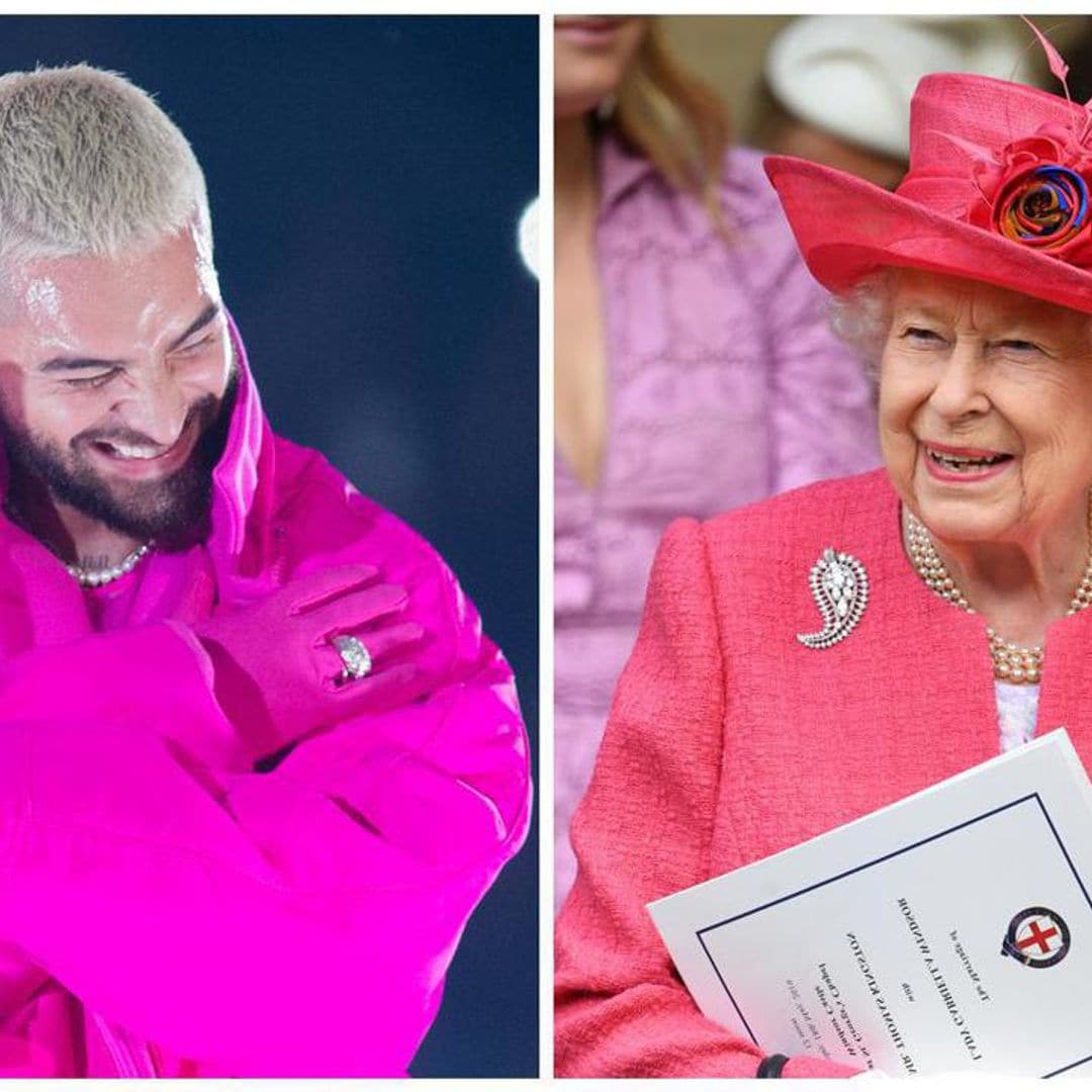 Maluma hilariously reacts to a meme that compares him to Queen Elizabeth II