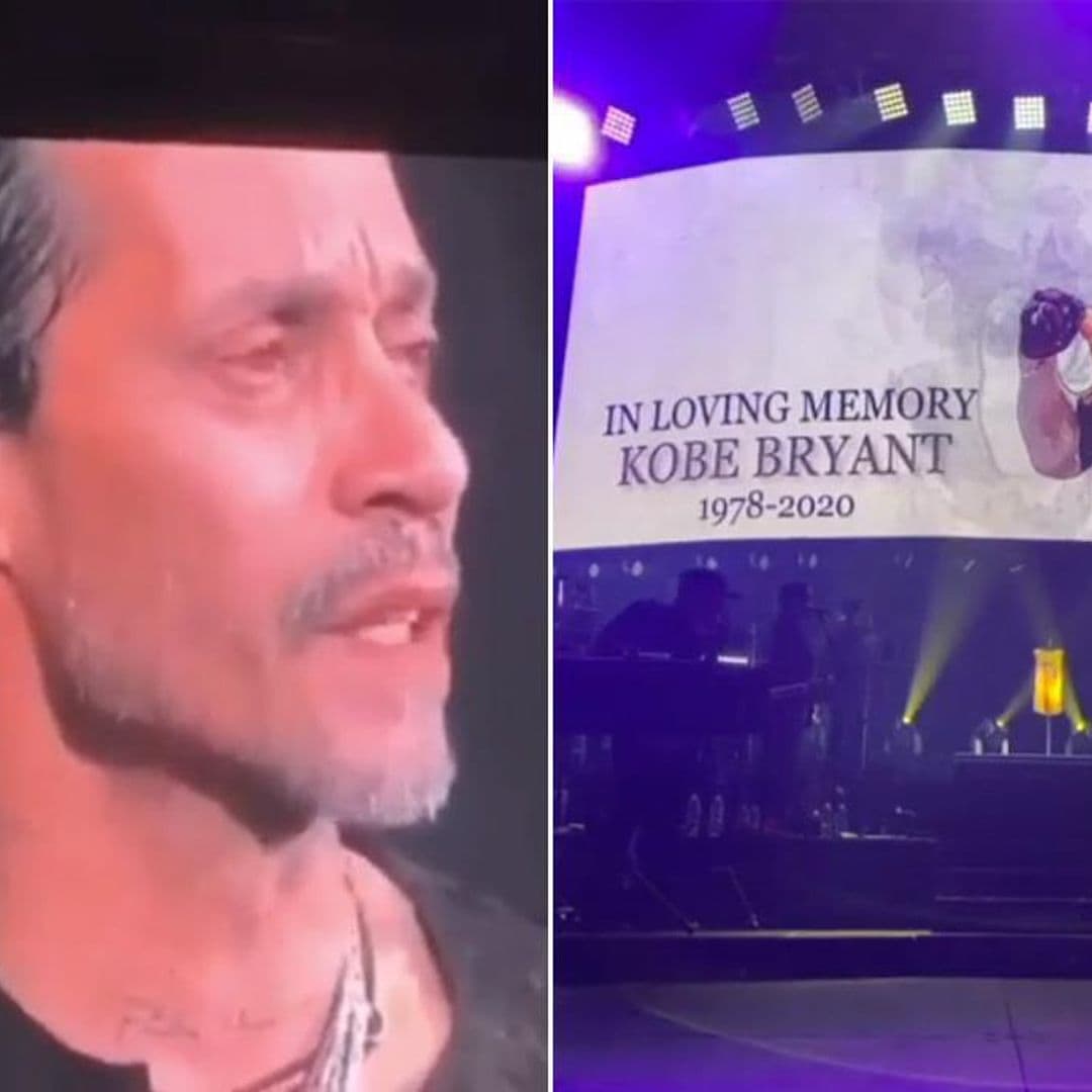 Marc Anthony cries floods of tears during concert over death of Kobe Bryant - see the dramatic moment