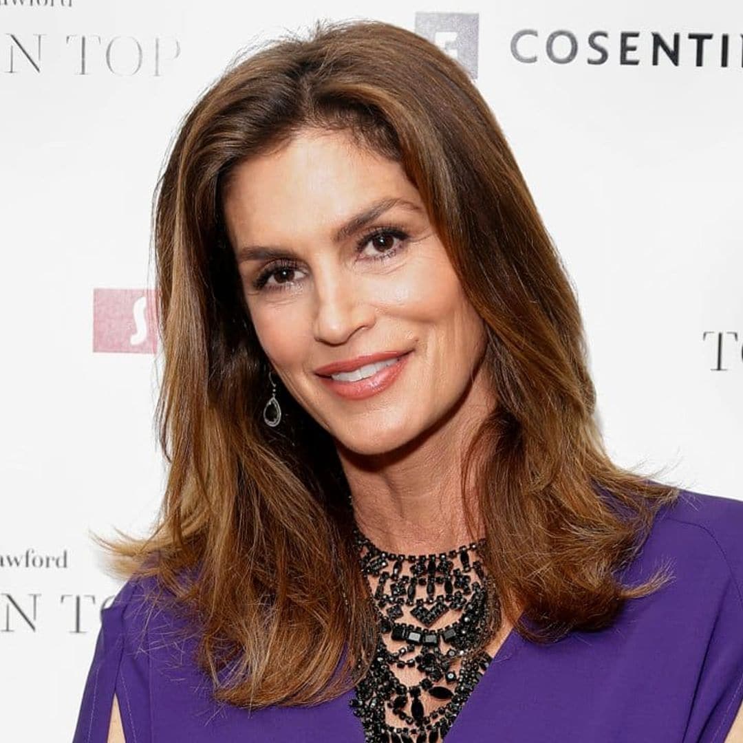 Cindy Crawford showed off her athletic side by taking a surf lesson over the weekend