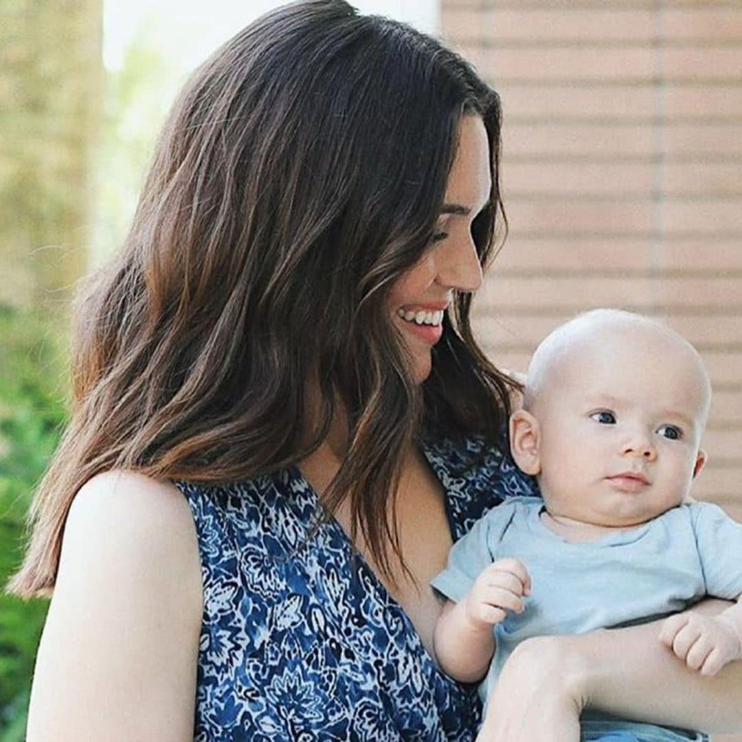 Mandy Moore praises 4-month-old baby Gus after his first flight