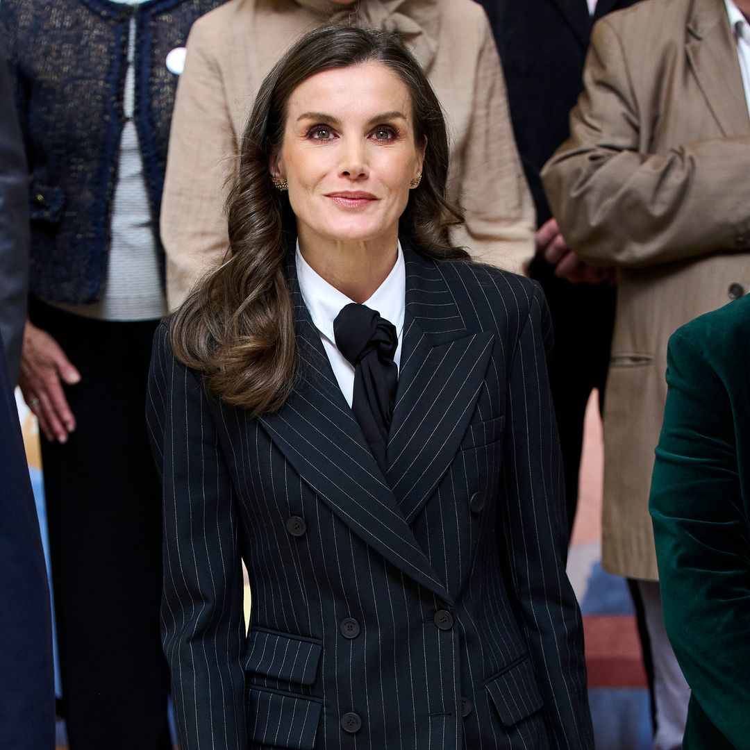 Queen Letizia redefines power dressing in a sophisticated pinstripe suit at a royal event