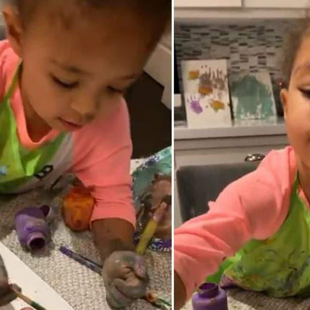 Serena Williams’ daughter Olympia gives dad a manicure and proves she can count and we can’t handle the cuteness!