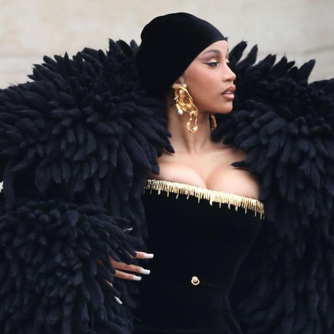 Cardi B takes Paris Haute Couture Week by storm in a show-stopping black Schiaparelli ensemble