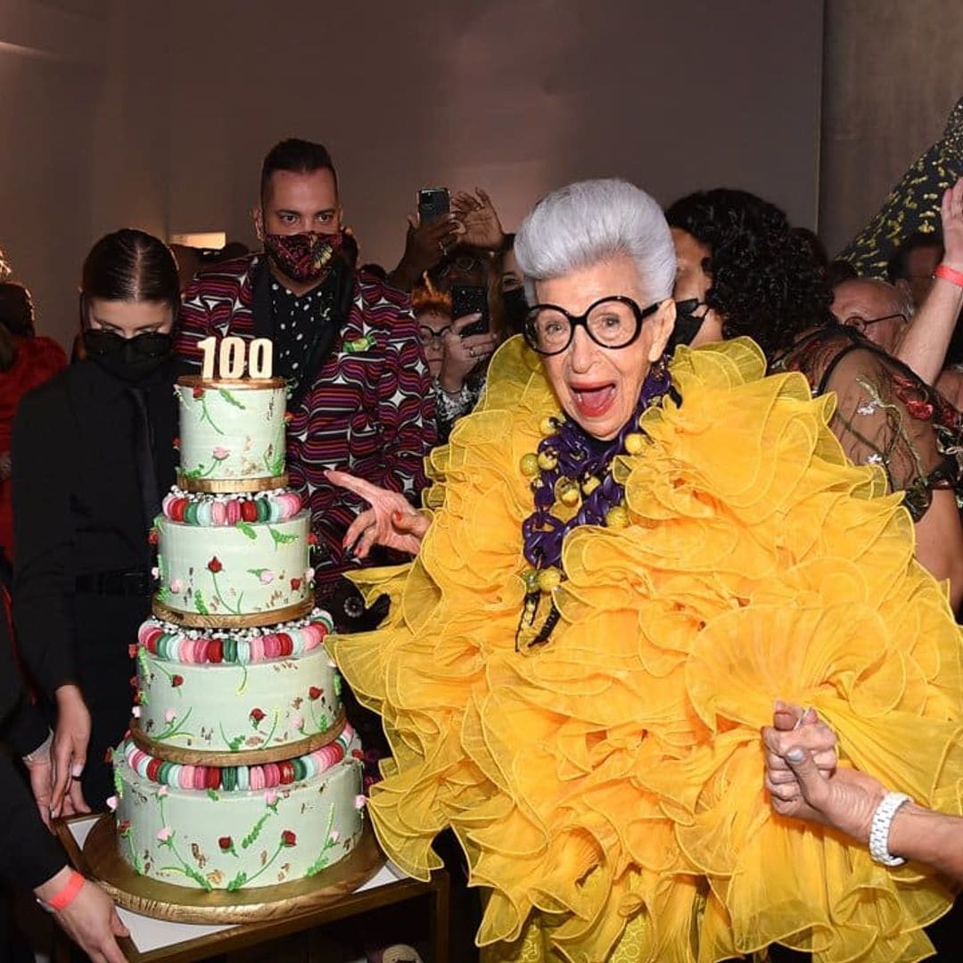 Iris Apfel celebrates her 100th birthday with Katie Holmes, Halle Bailey, Tommy Hilfiger, and more