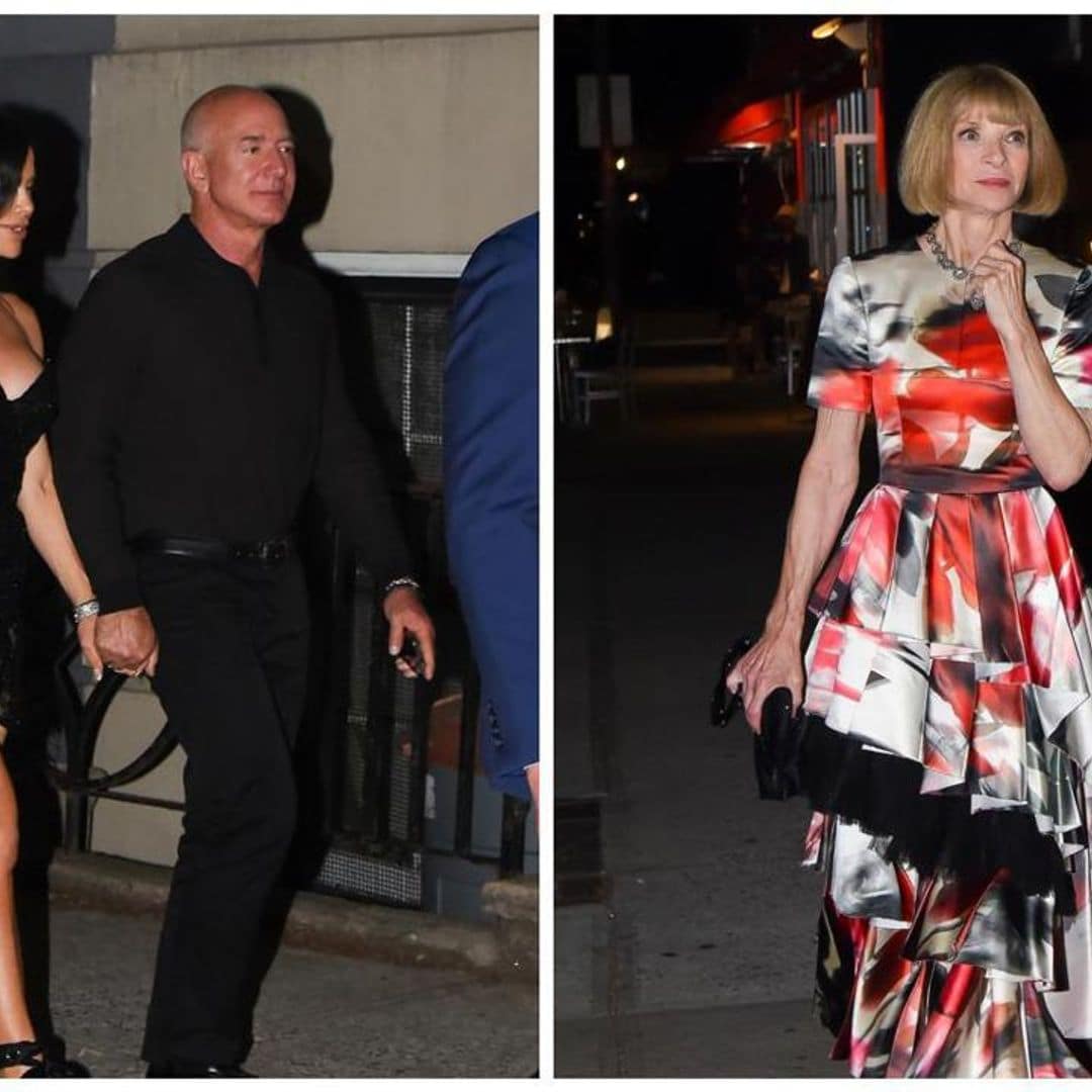 Lauren Sanchez, Jeff Bezos & Leo DiCaprio attend Anna Wintour’s party in New York