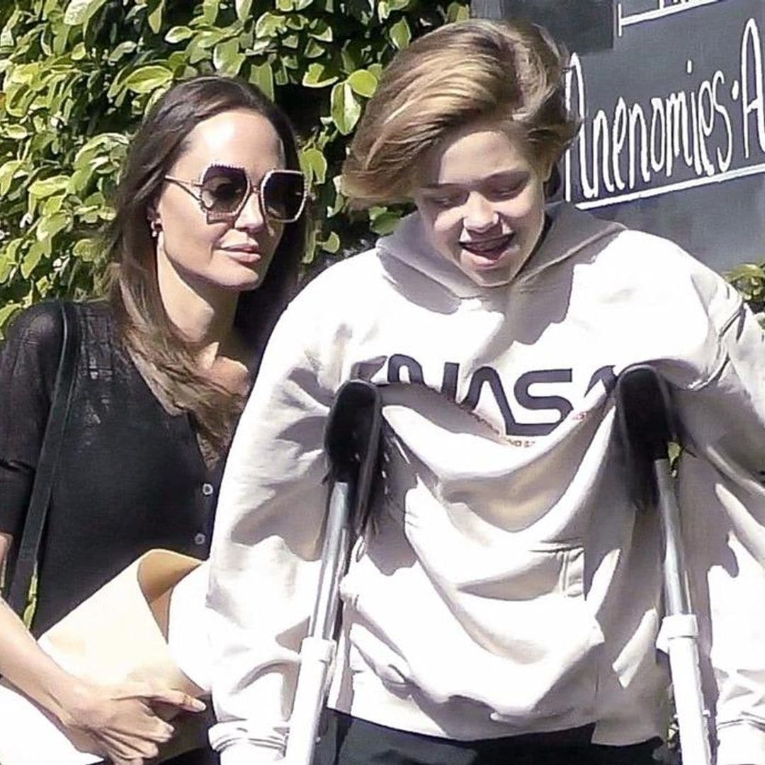 Brad Pitt’s daughter Shiloh has outing on crutches for movie date with Angelina Jolie after surgery