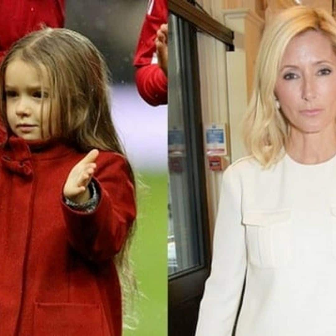 Harper Beckham wears a coat designed by Princess Marie Chantal of Greece