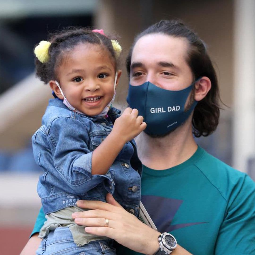 The cutest! Olympia cheers on her tennis pro mom, Serena Williams