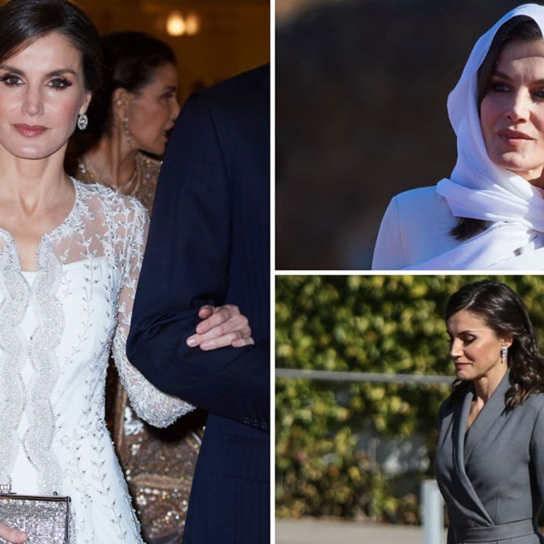 Queen Letizia is strikingly monochrome during visit to Morocco