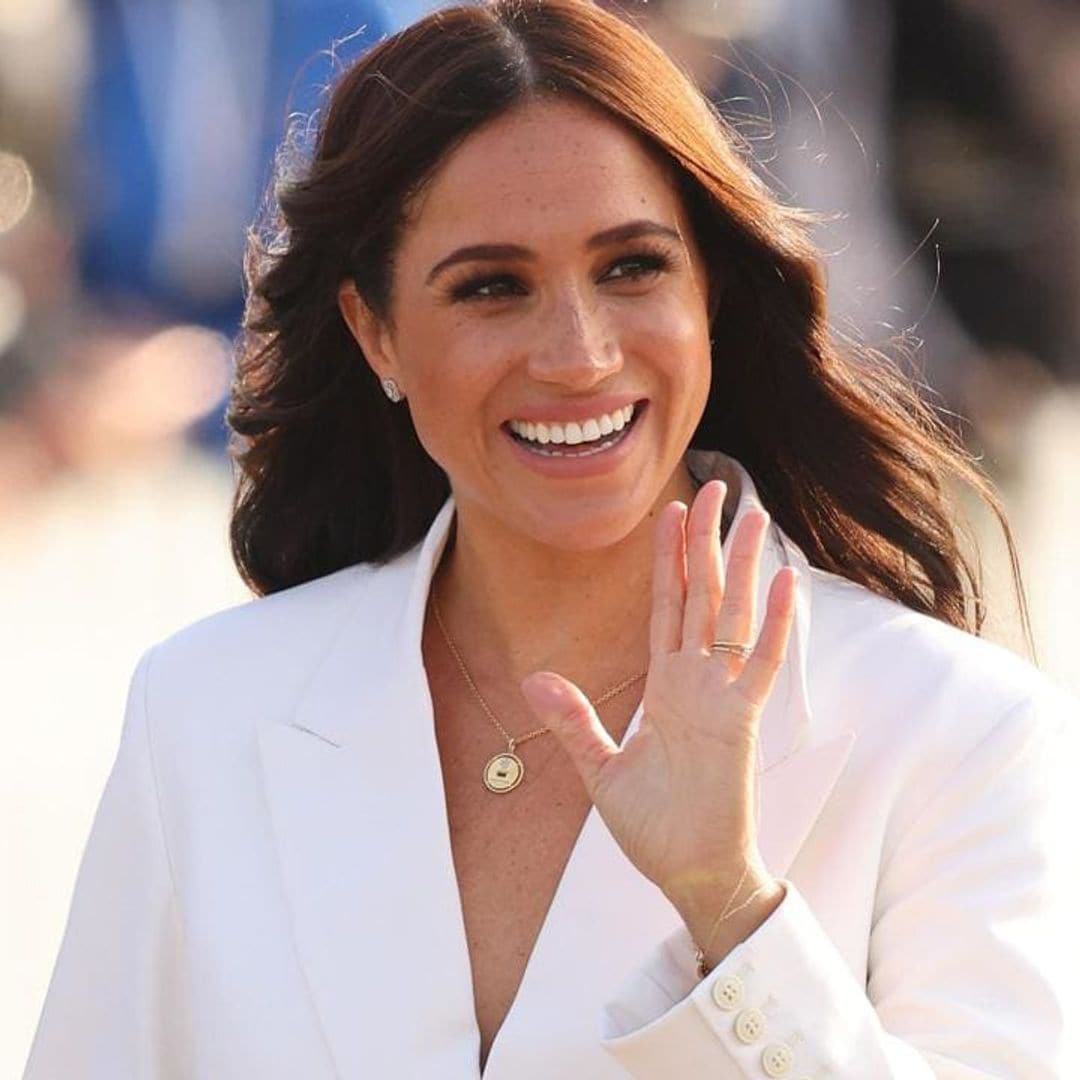 Meghan Markle rocks white pantsuit at reception in the Netherlands